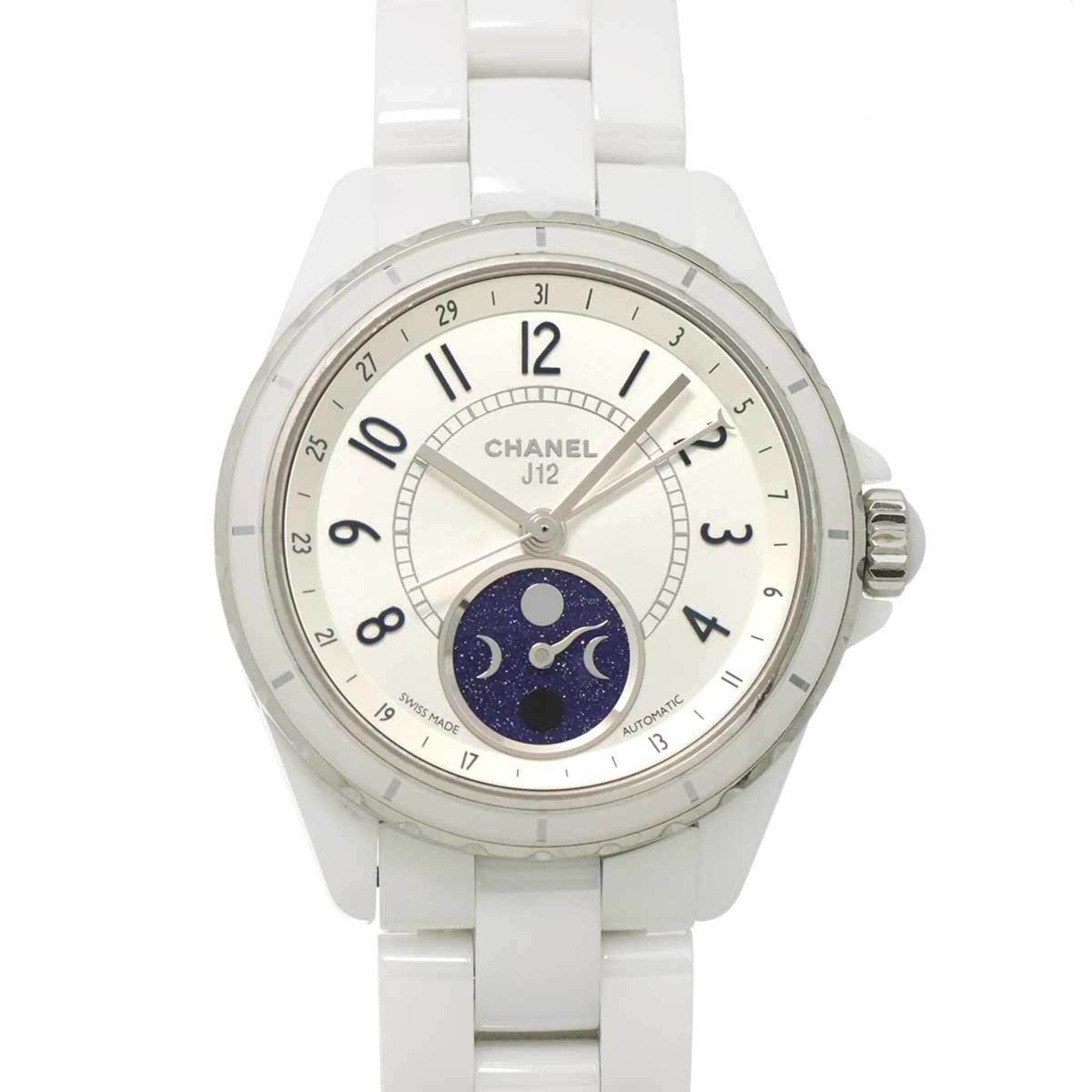 Chanel J12 Fars de Lune H3404 Moon Phase Men's Watch White Ceramic Automatic