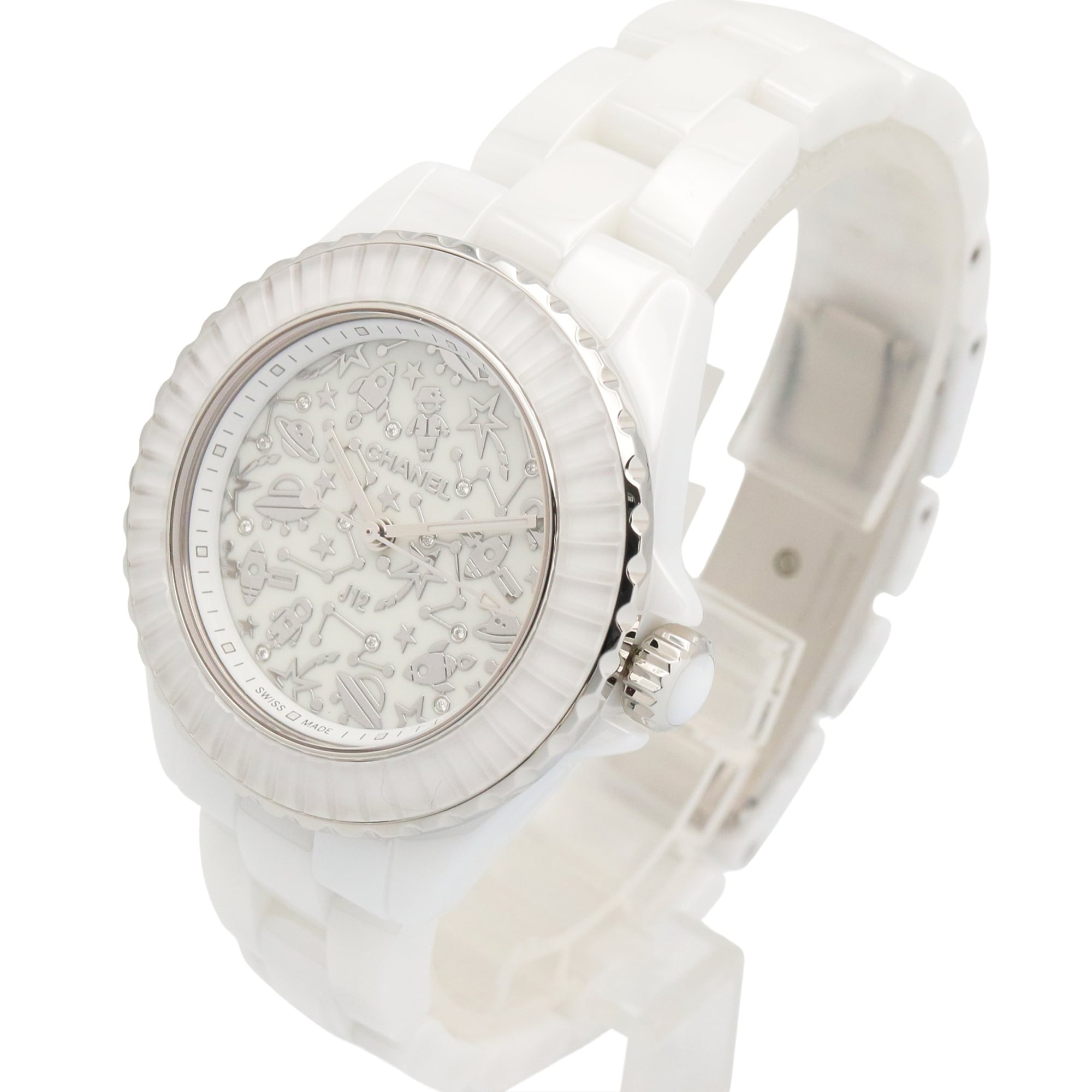 Chanel J12 Cosmic Ceramic Watch for Women, White (H7990)