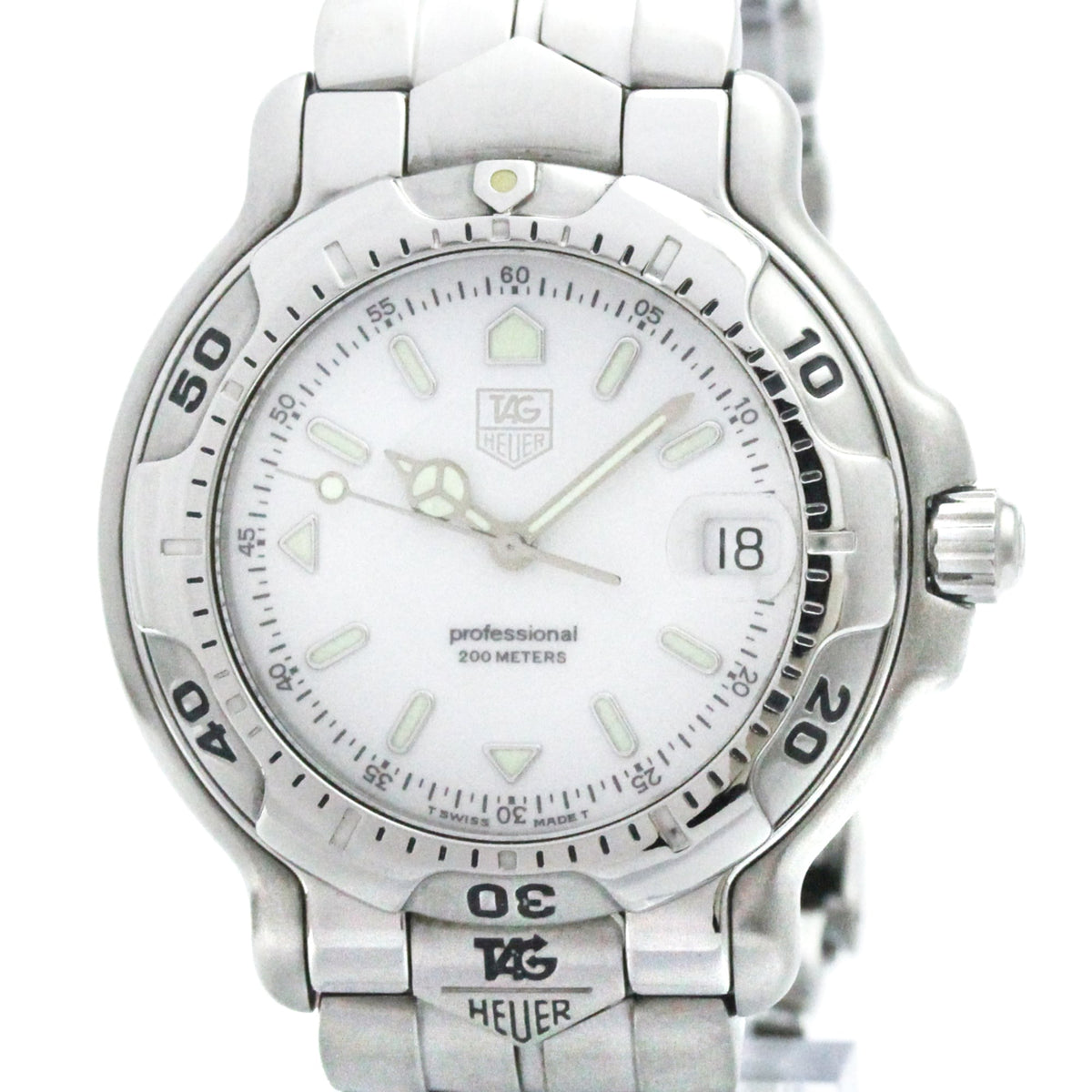 TAG Heuer Serie 6000 WH1111 Weiß Zifferblatt 38 mm Uhr