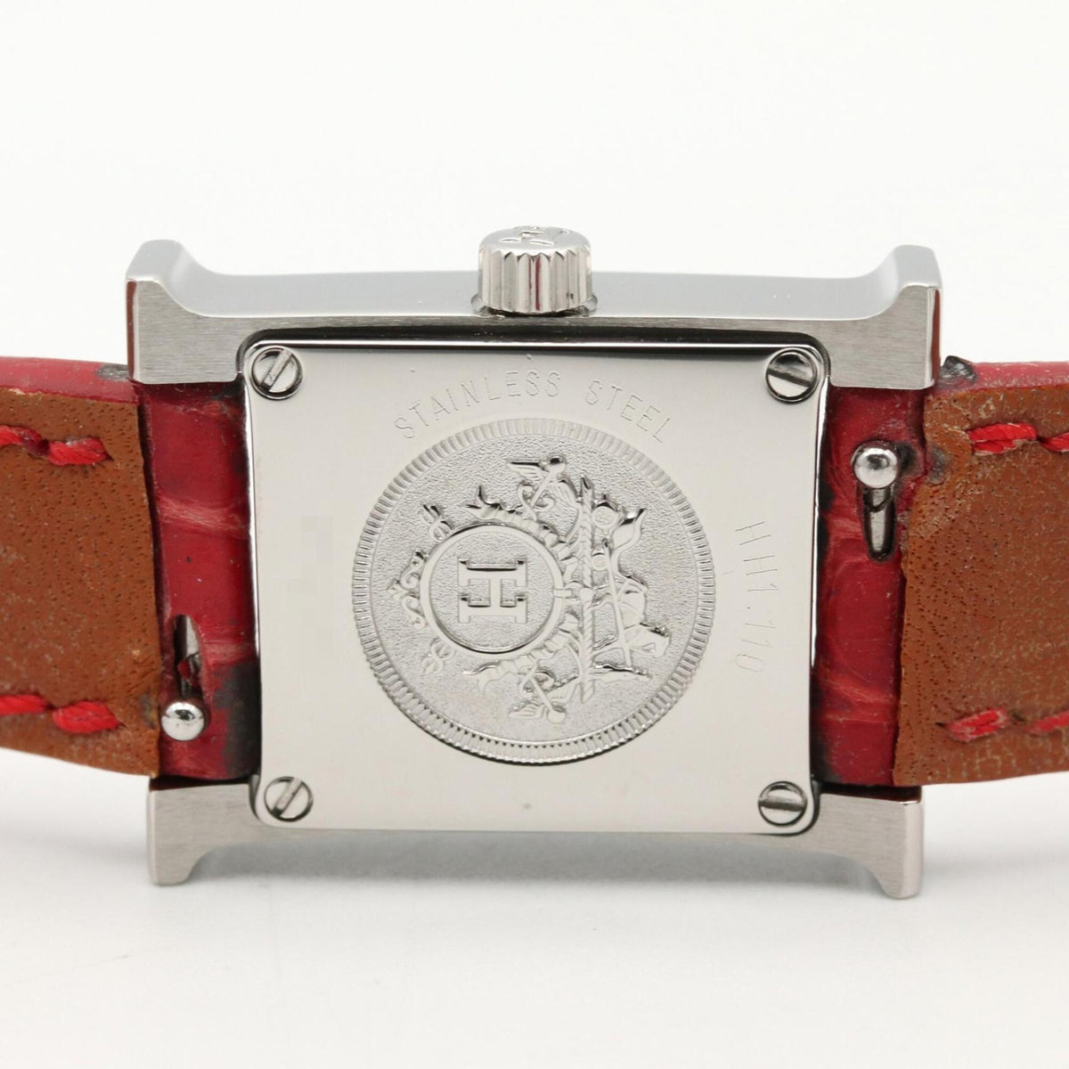 Hermes H- Mini White Shell HH1.110 Horloge met witte wijzerplaat, 17 mm