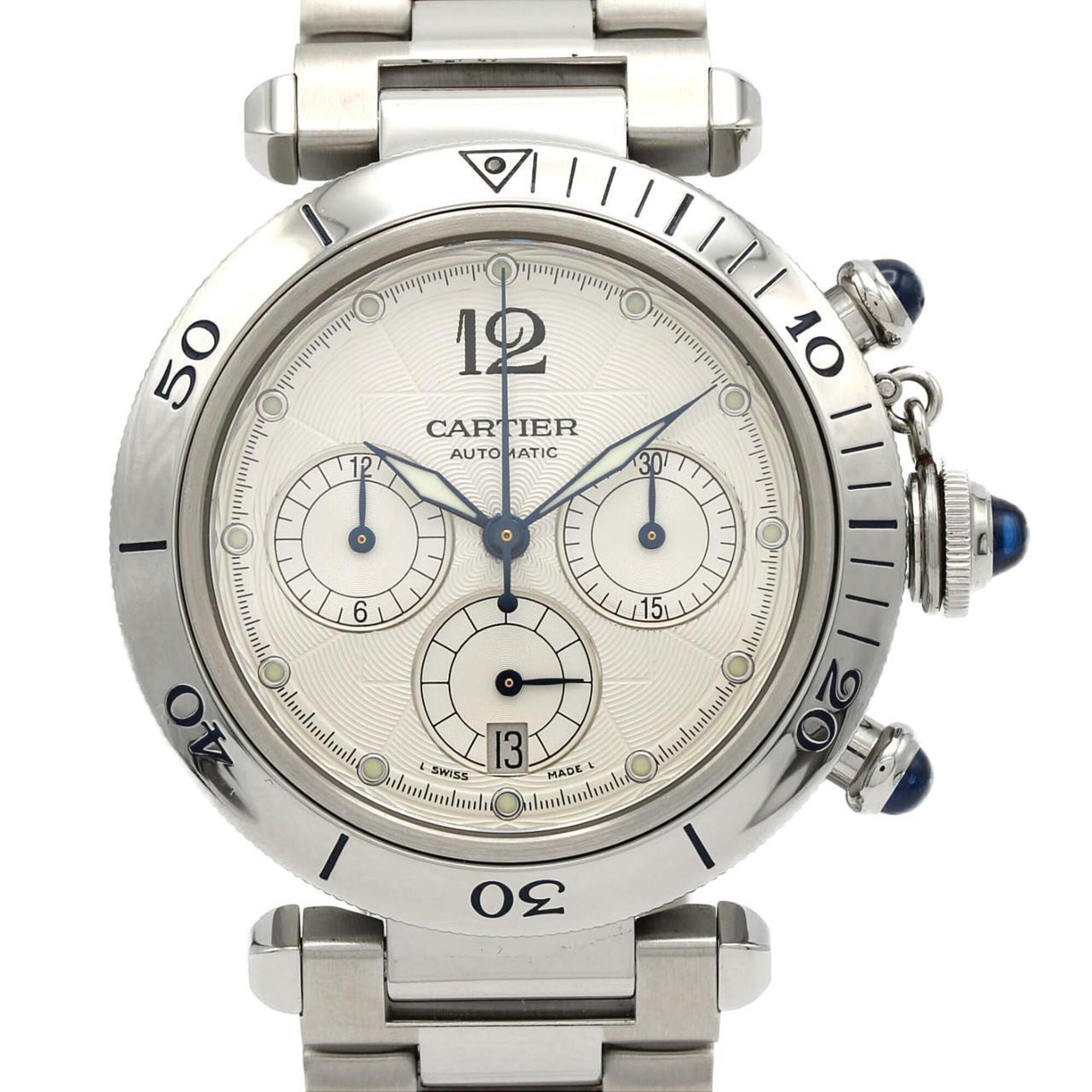 Cartier Pasha Chronograph W31030H3 Stainless Steel Automatic Watch