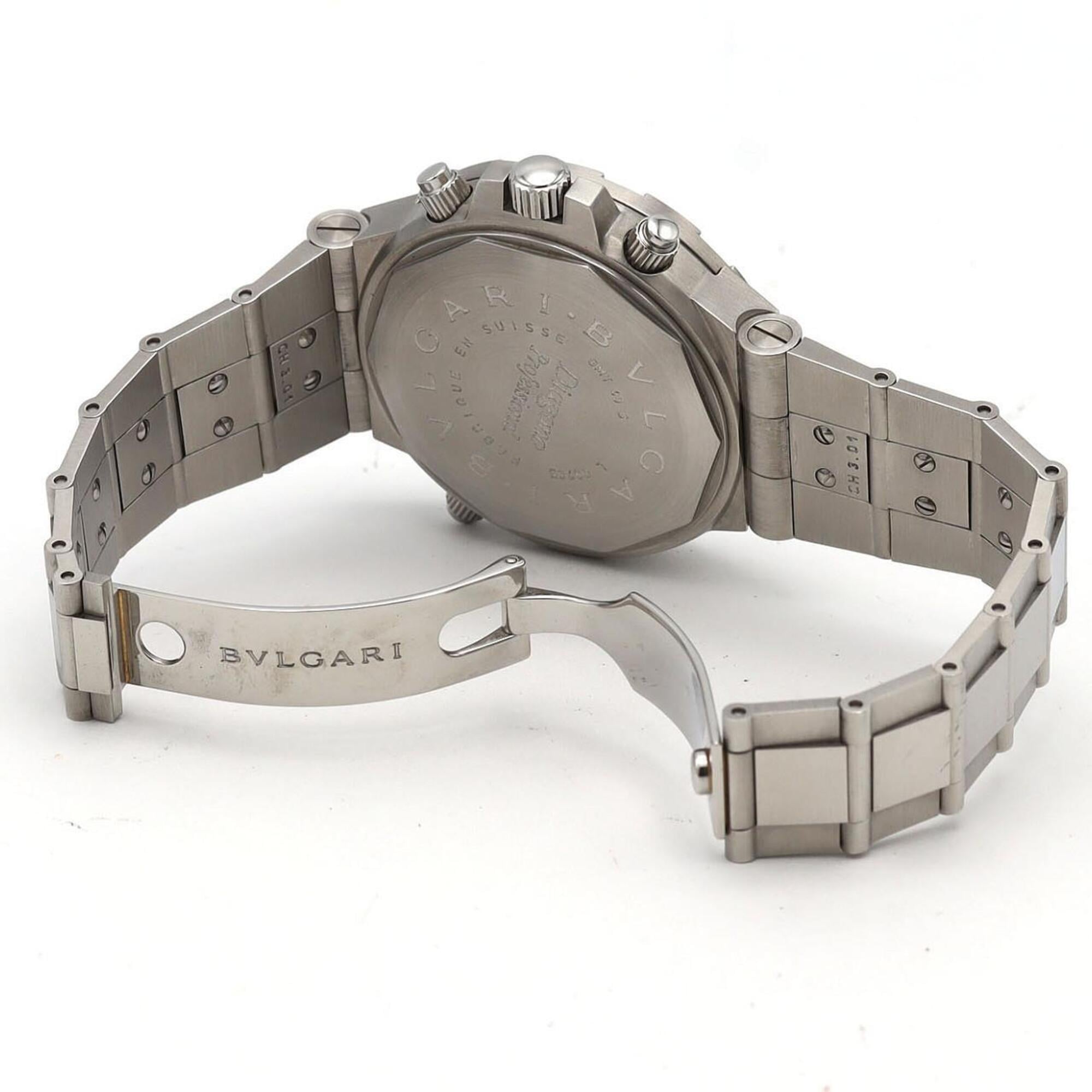 Bvlgari Bulgari Diagono Professional GMT GMT40S/GMT40C5SSD Silver Dial 40mm Watch