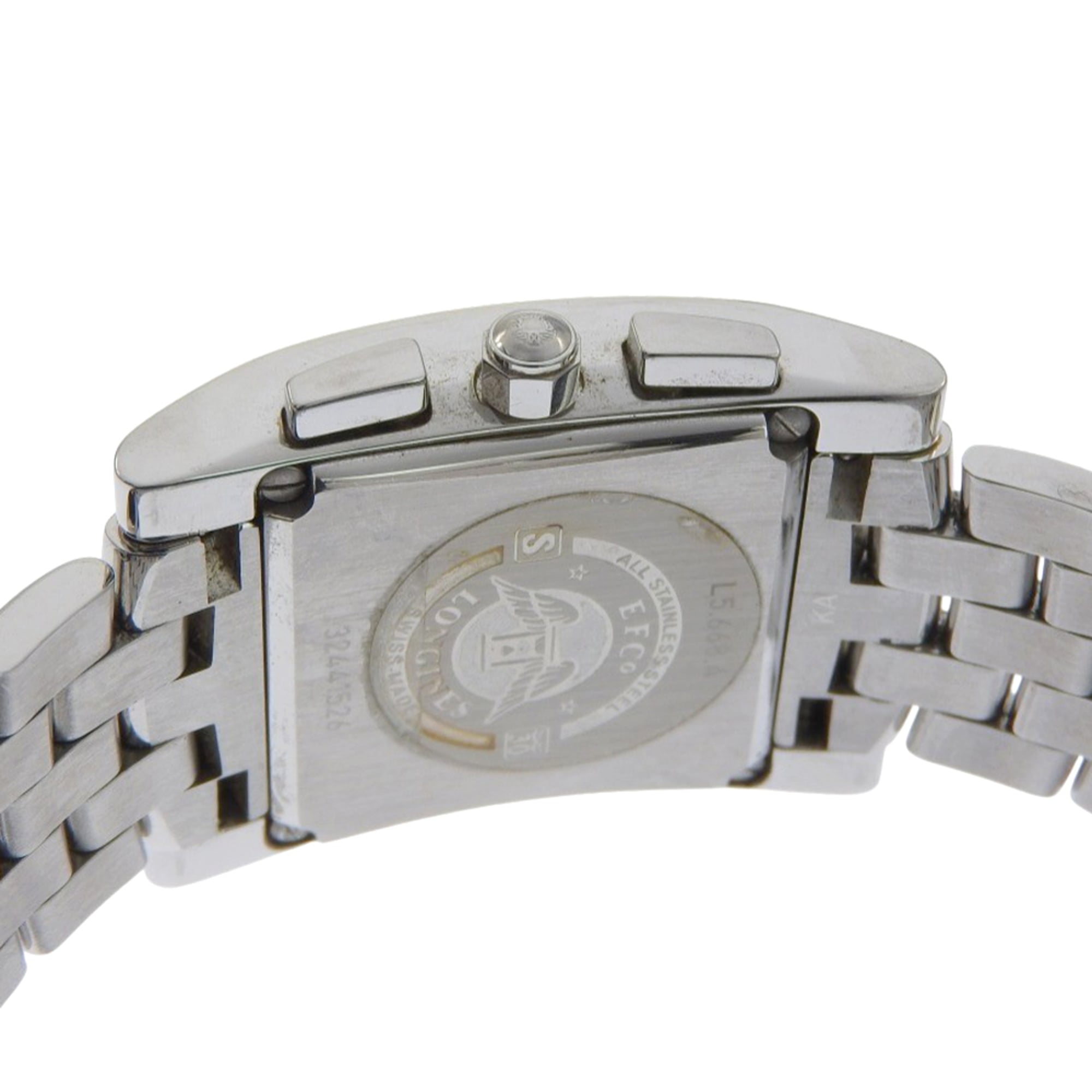 Longines DolceVita-horloge L5.668.4, roestvrij staal, quartz, analoog, zwarte wijzerplaat, herenmodel.