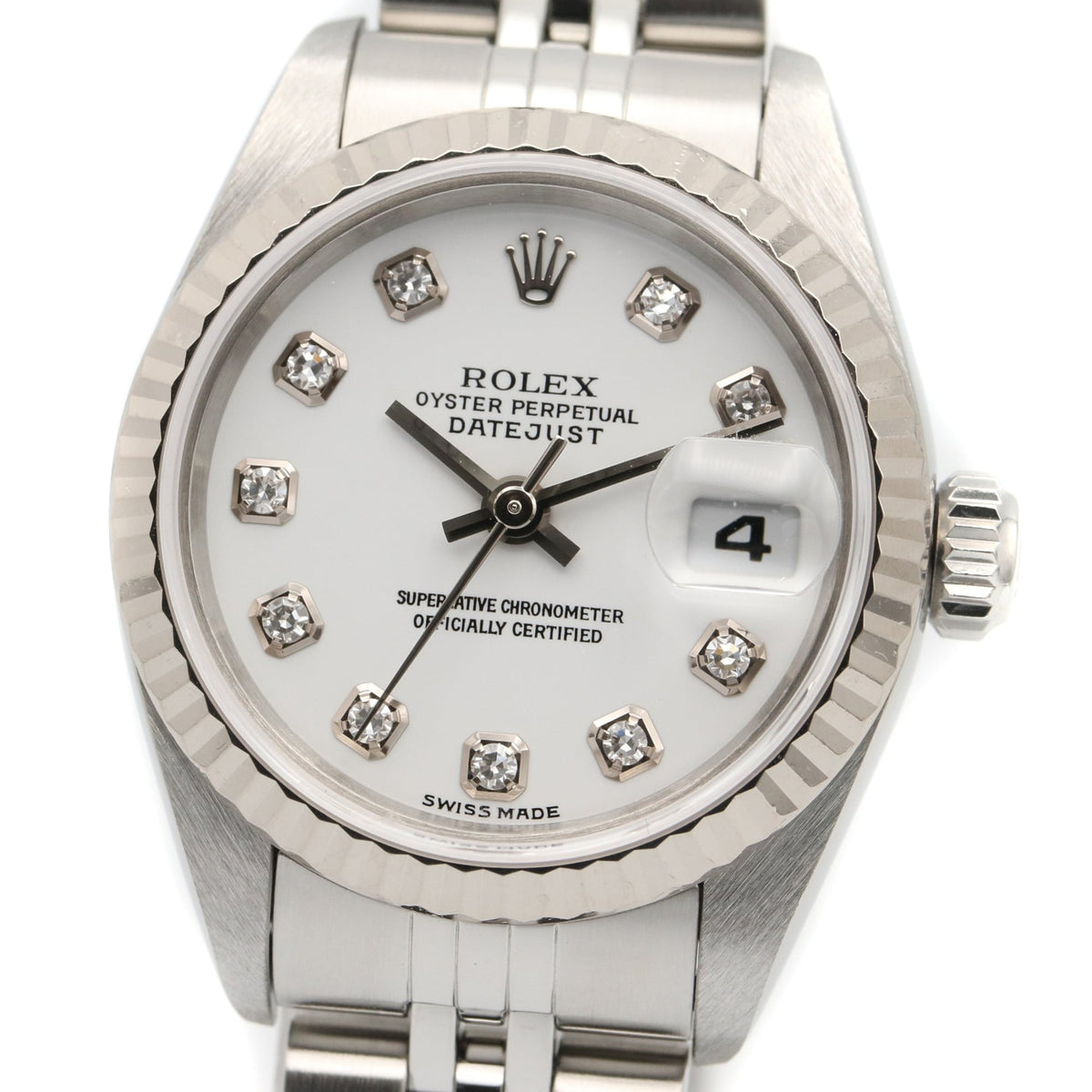 Rolex Datejust 10P Diamond 79174G White Dial 26mm Watch
