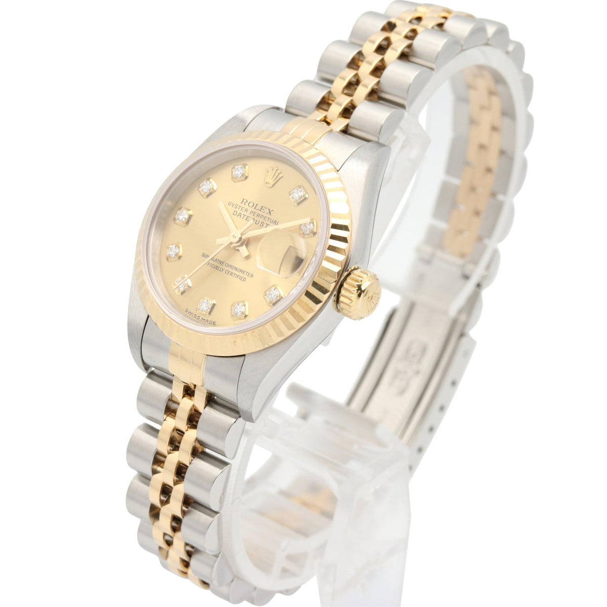Rolex Datejust 10P Diamond 79173G Champagner, goldenes Zifferblatt, 26 mm Uhr