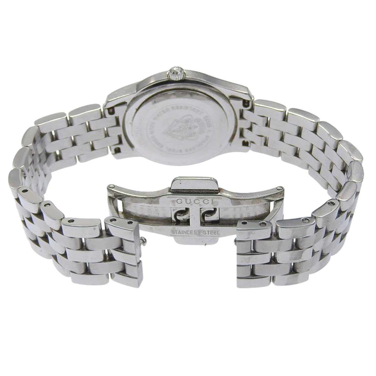 Gucci 5500L Stainless Steel Quartz Analog Watch with Silver Dial for Women