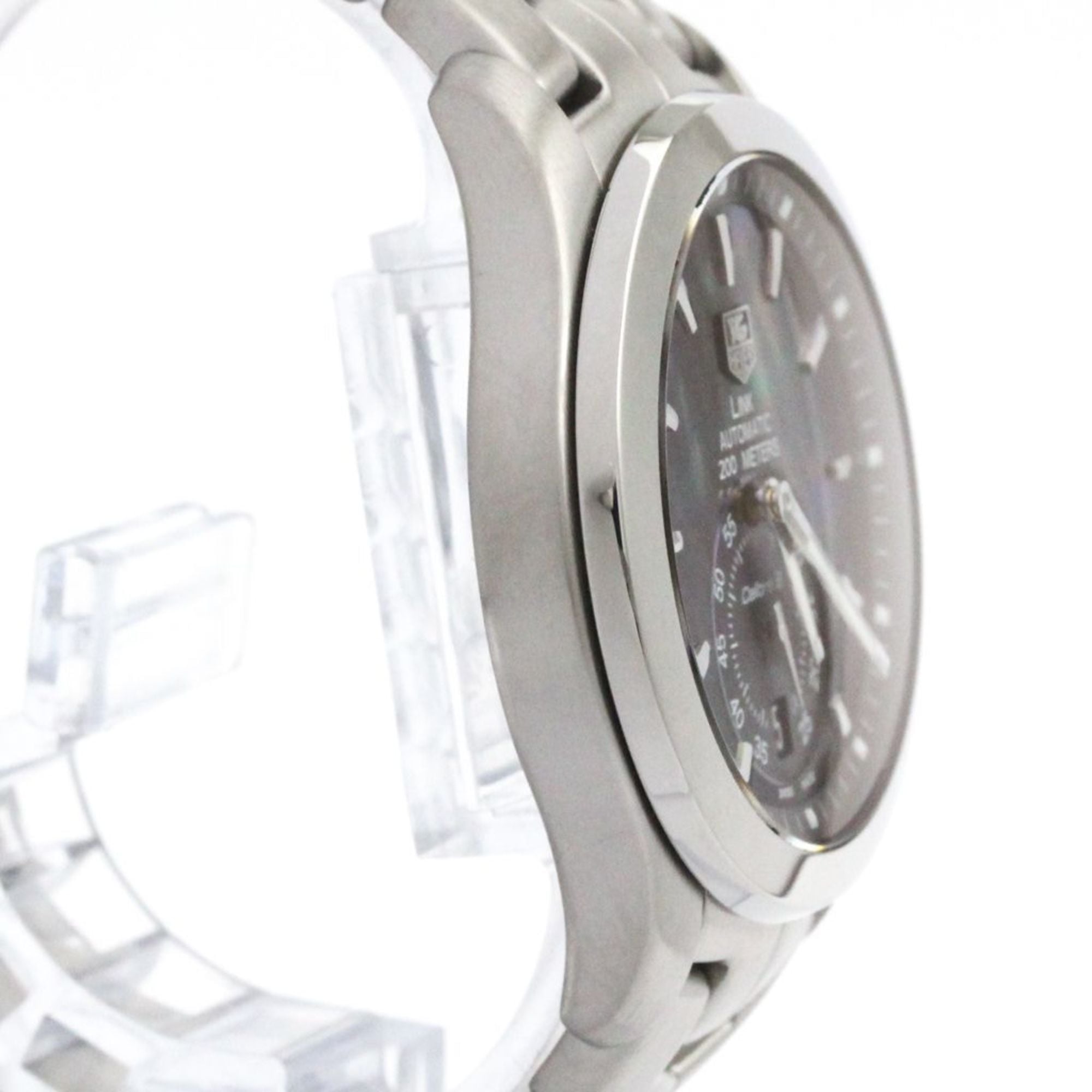 TAG HEUER Link Limitierte Auflage Uhr aus Stahl mit Schwarz Perlmuttzifferblatt, Modell WJF211K