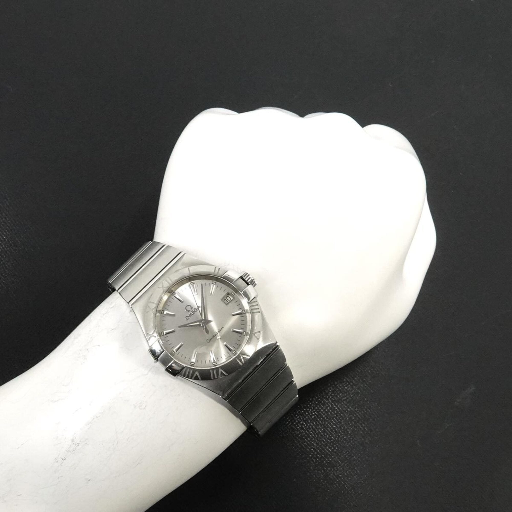 Omega Constellation 123 10 35 60 02 001 Date Silver Quartz