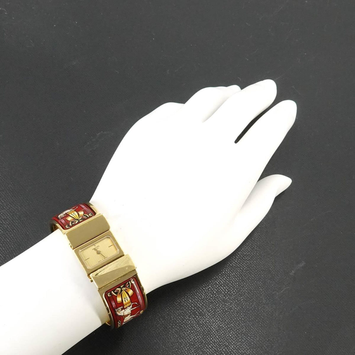 Hermes Loquet LO1.201, goldenes Zifferblatt, 20 mm Uhr