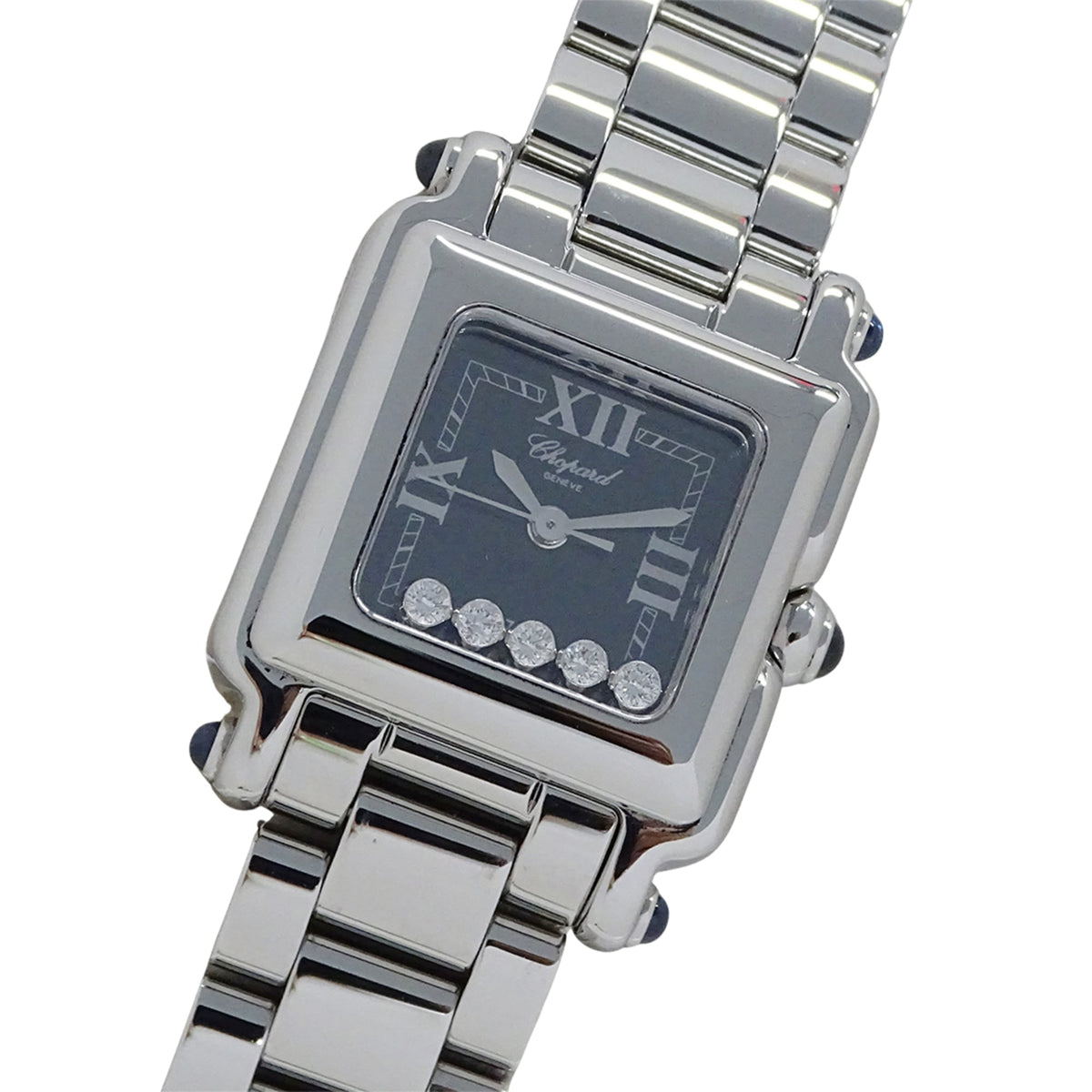 Chopard Happy Sport Quadratisch 5P Diamant 27/8893-23 Schwarz Zifferblatt 22 mm Uhr
