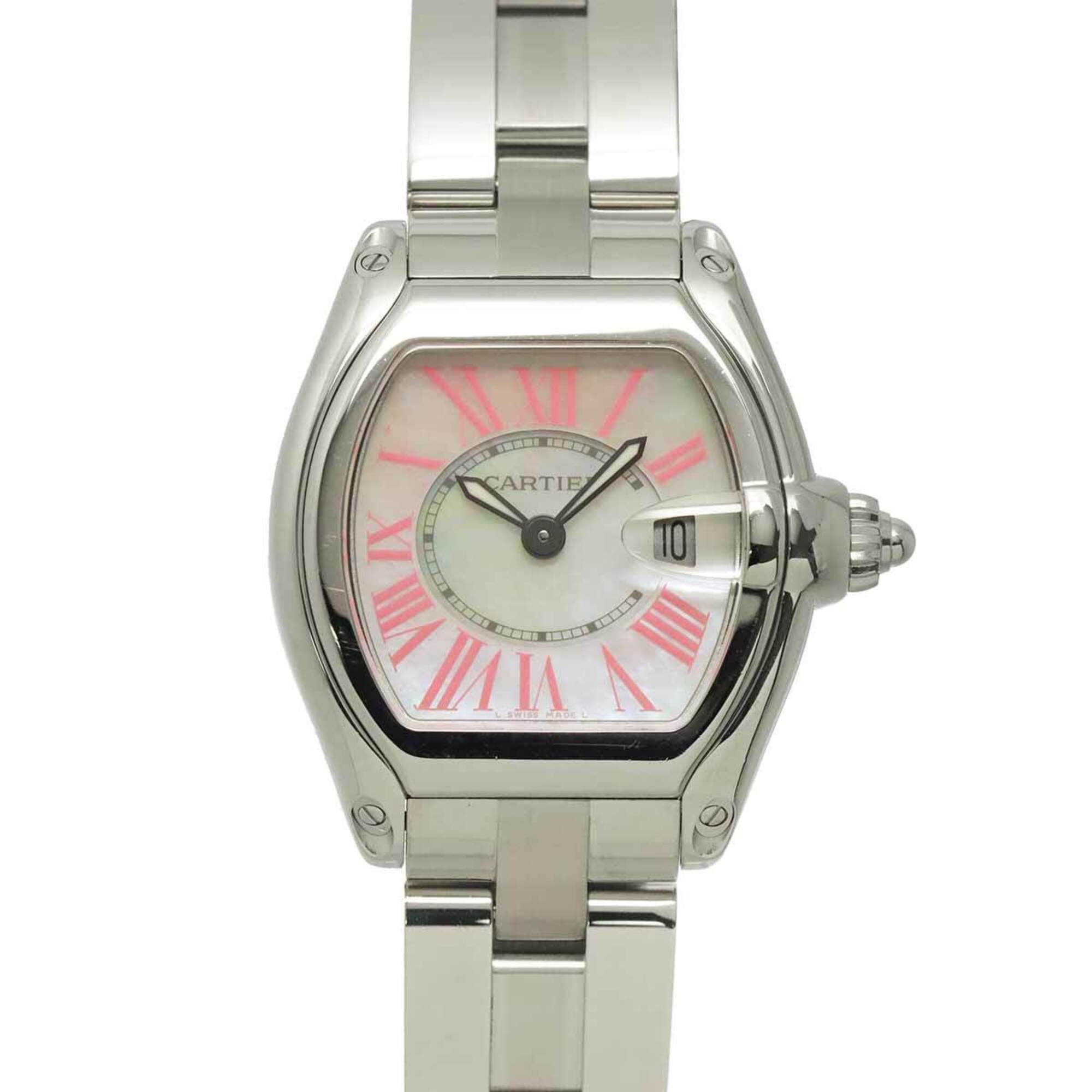 Cartier Roadster SM W6206006 2008 Limited Edition Women's Watch, Date Display, White Shell, Quartz Movement