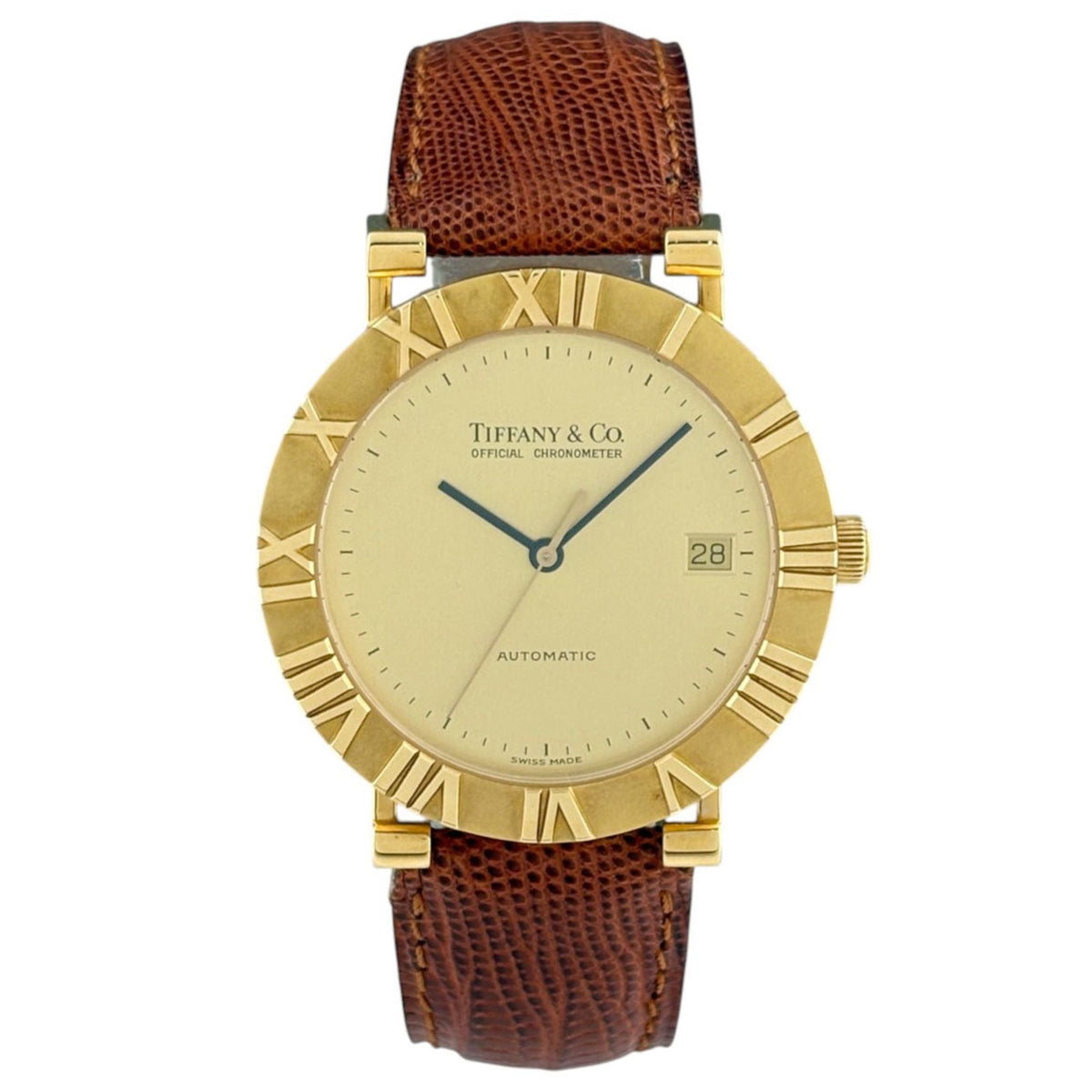 Tiffany Atlas M6930 horloge met gouden wijzerplaat, 36 mm