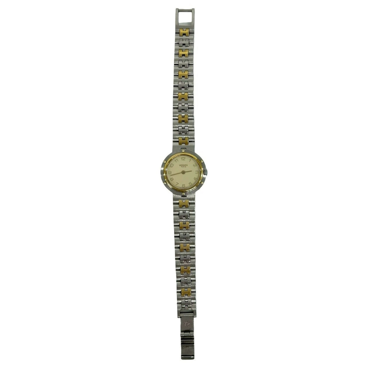 Hermes Vintage Clipper Stainless Steel Quartz Watch Wrist Silver Gold Hermes Vintage Clipper Stainless Steel Quartz Watch Wrist  main image 2