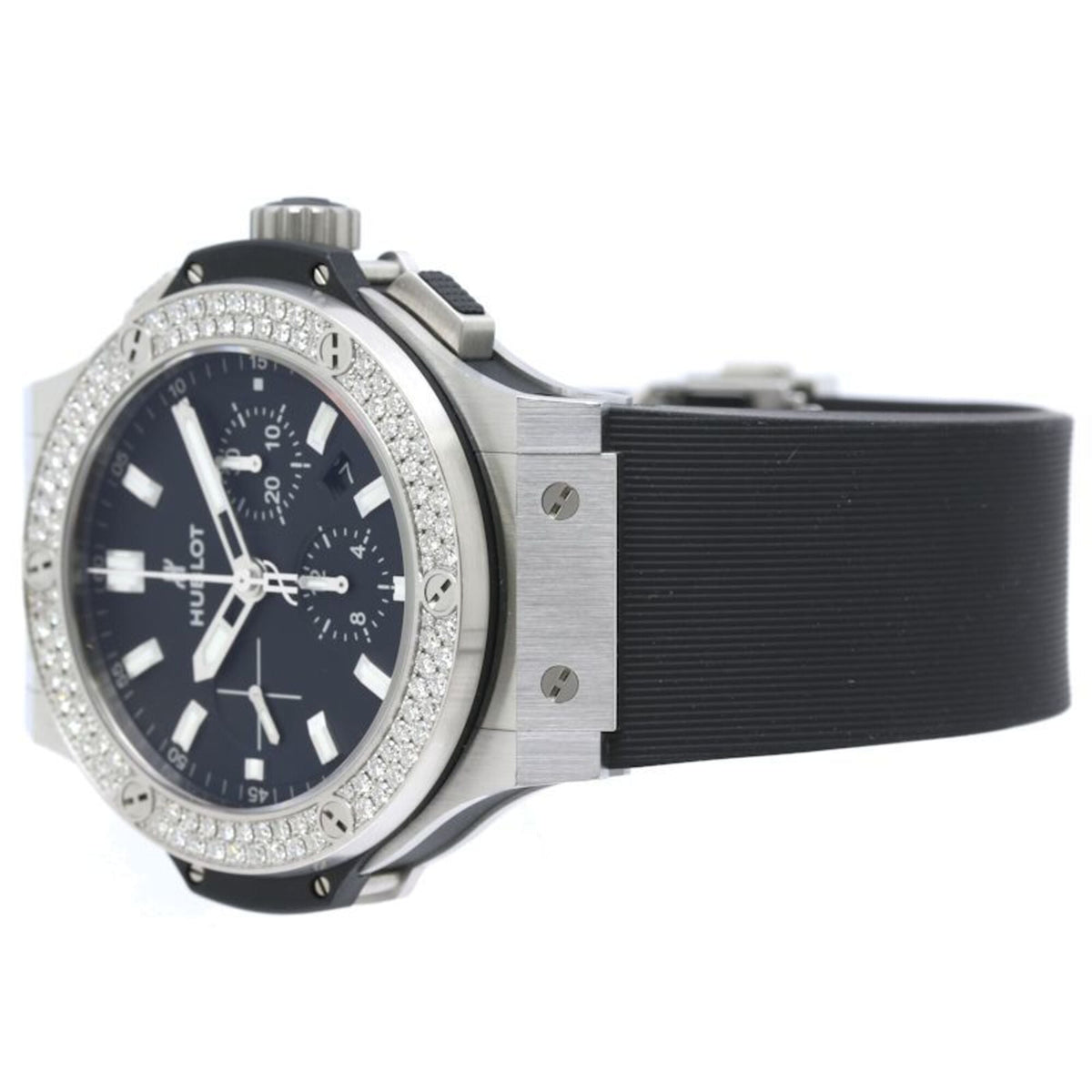 Hublot Big Bang Stahl Chronograph Diamant 301.SX.1170.RX.1104 Schwarz Zifferblatt 48 mm Uhr