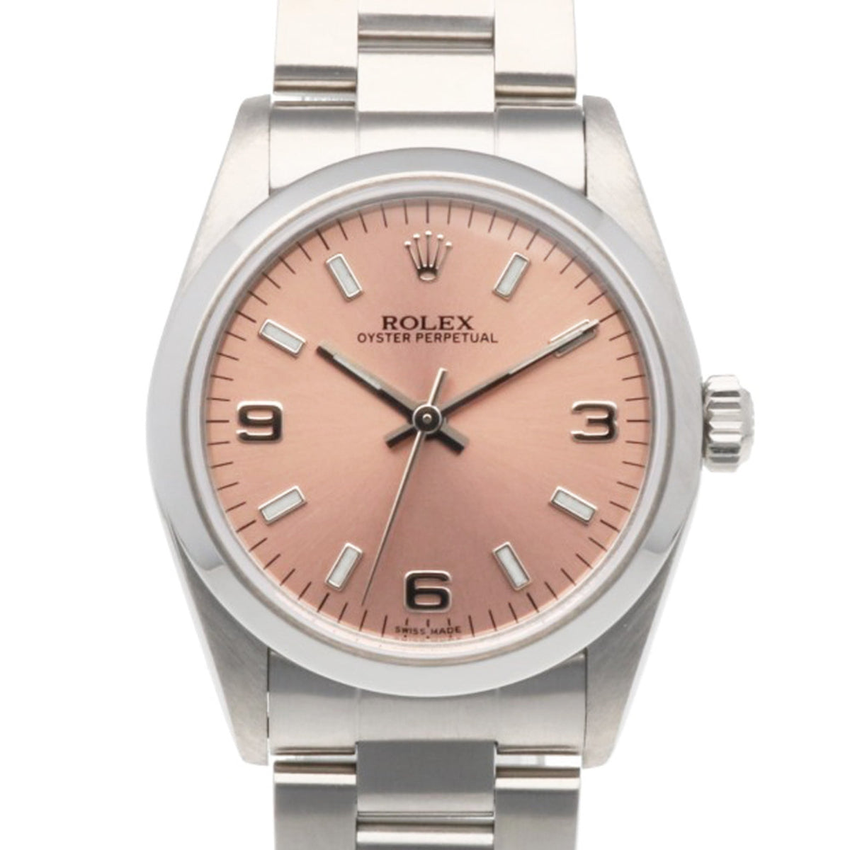 Rolex Oyster Perpetual 77080 horloge met roze wijzerplaat, 30 mm