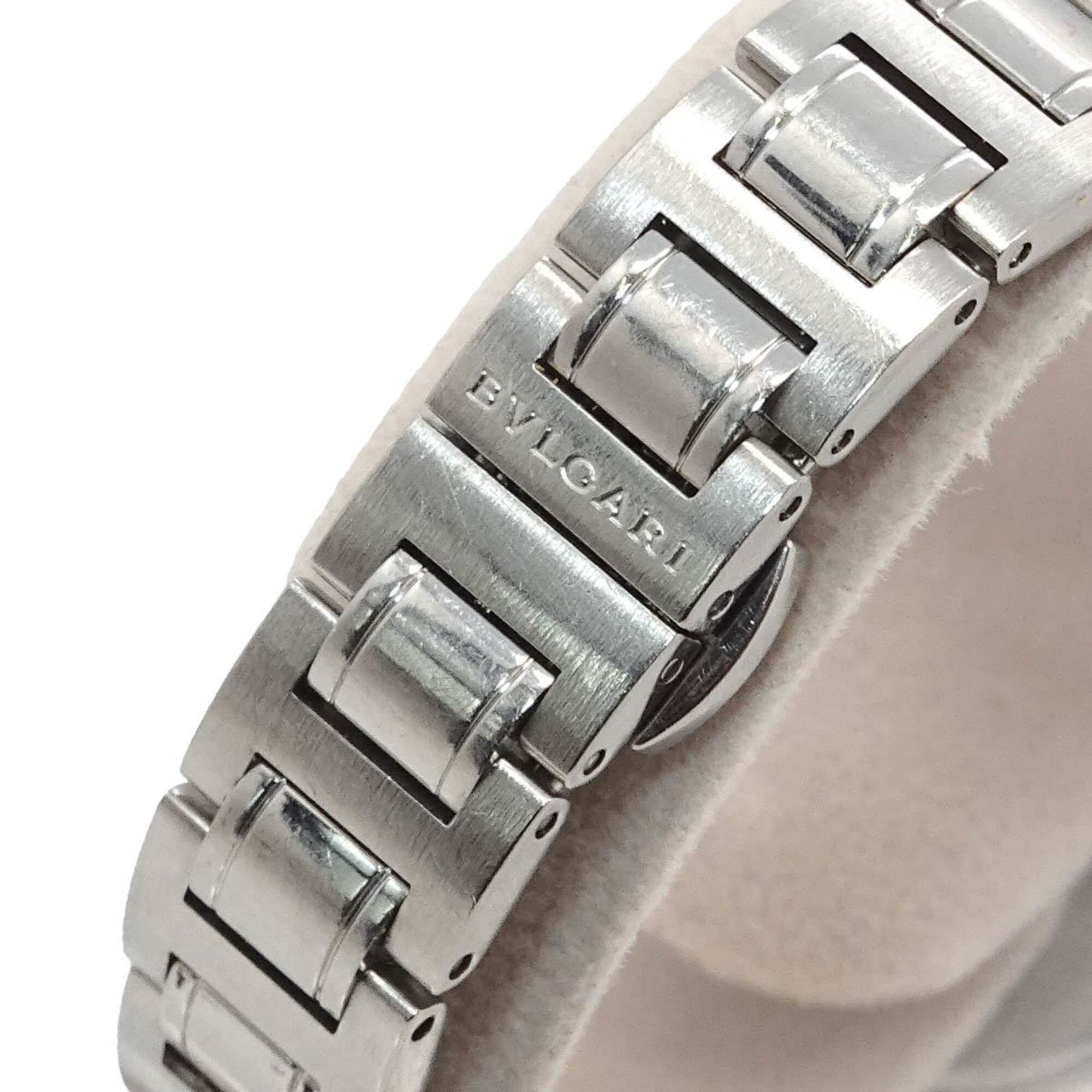 BVLGARI BB26SS dameshorloge met 12 diamanten, zwart, quartz