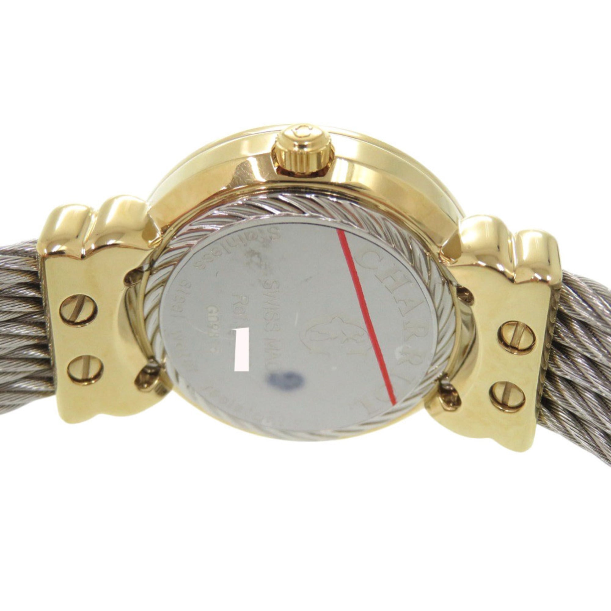Ongebruikt Charriol Saint-Tropez 12-delig diamanten roestvrijstalen horloge met witte kast en gouden wijzerplaat, quartz uurwerk, 0598 CHARRIOL
