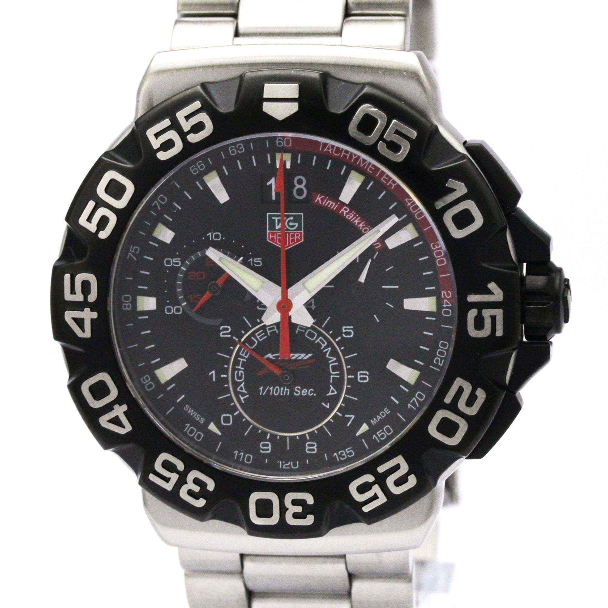 TAG Heuer Formula 1 Kimi Raikkonen Grande Date Watch CAH1014 Polished