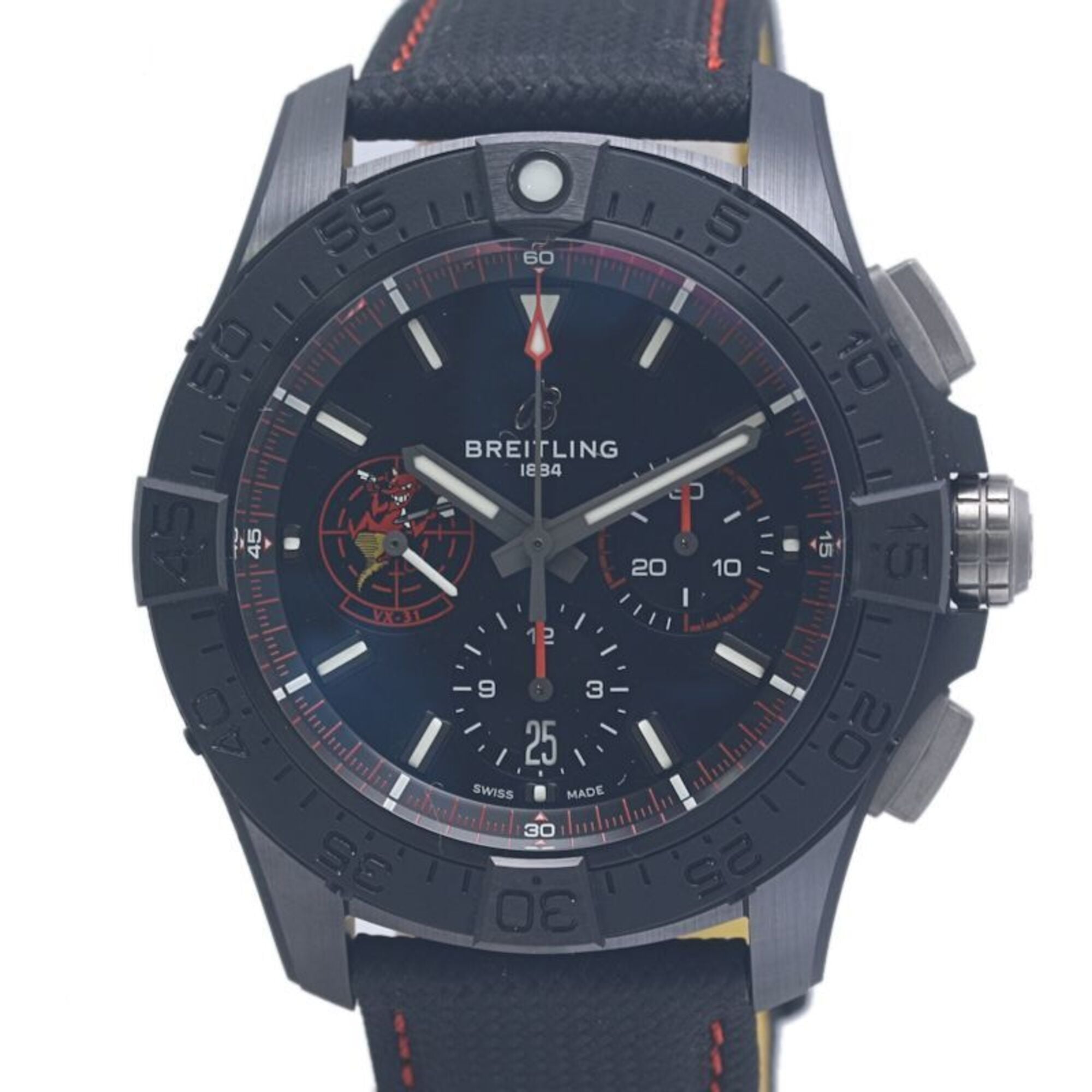 BREITLING Avenger B01 SB01473A1B1X1 SB0147 Chronograph 44 Night Mission Dust Devils Men's Watch Ceramic x Cowhide Leather 40375