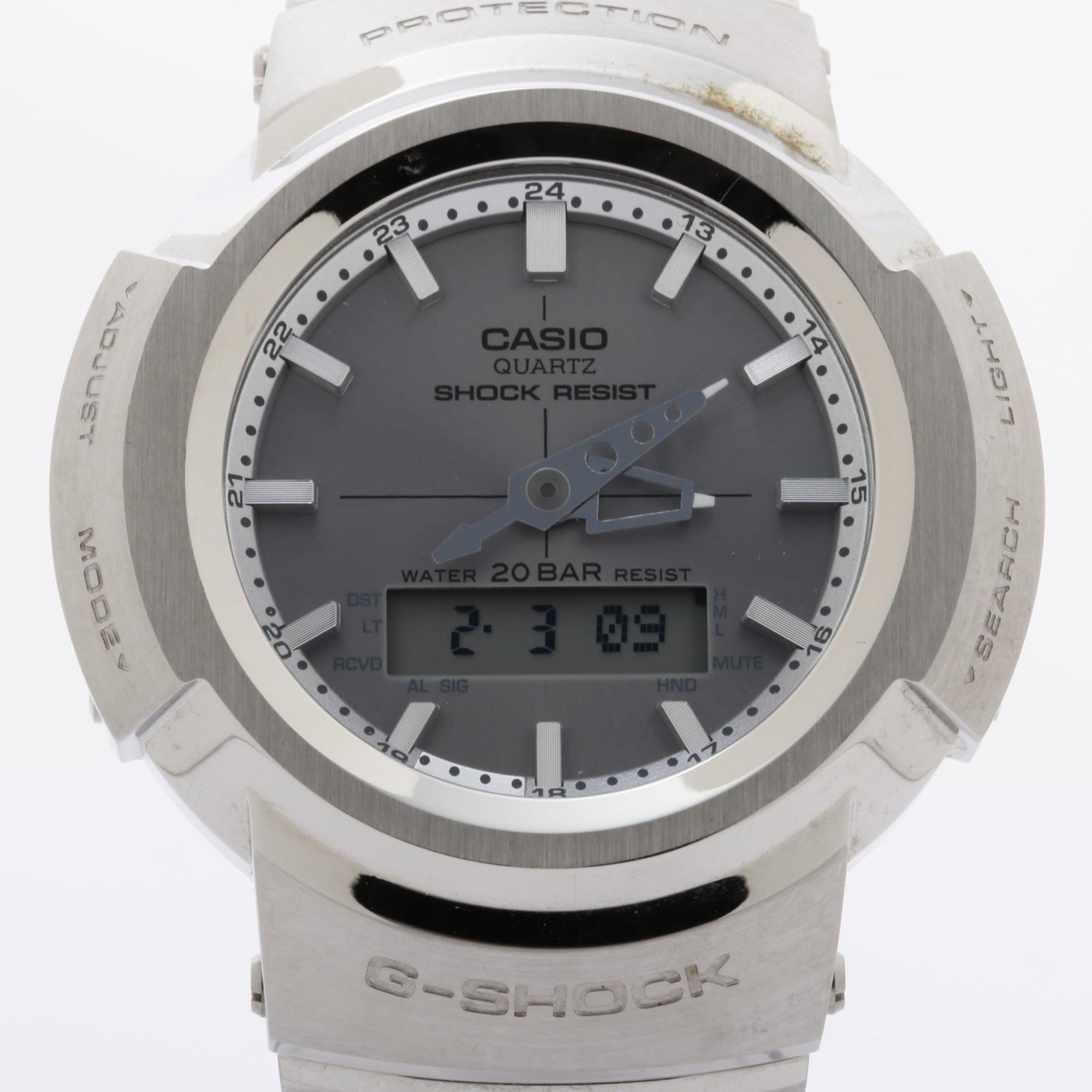 CASIO GSHOCK FULL METAL AW500 SERIES AWM500D1A8JF Silver Stainless Steel Men's Watch