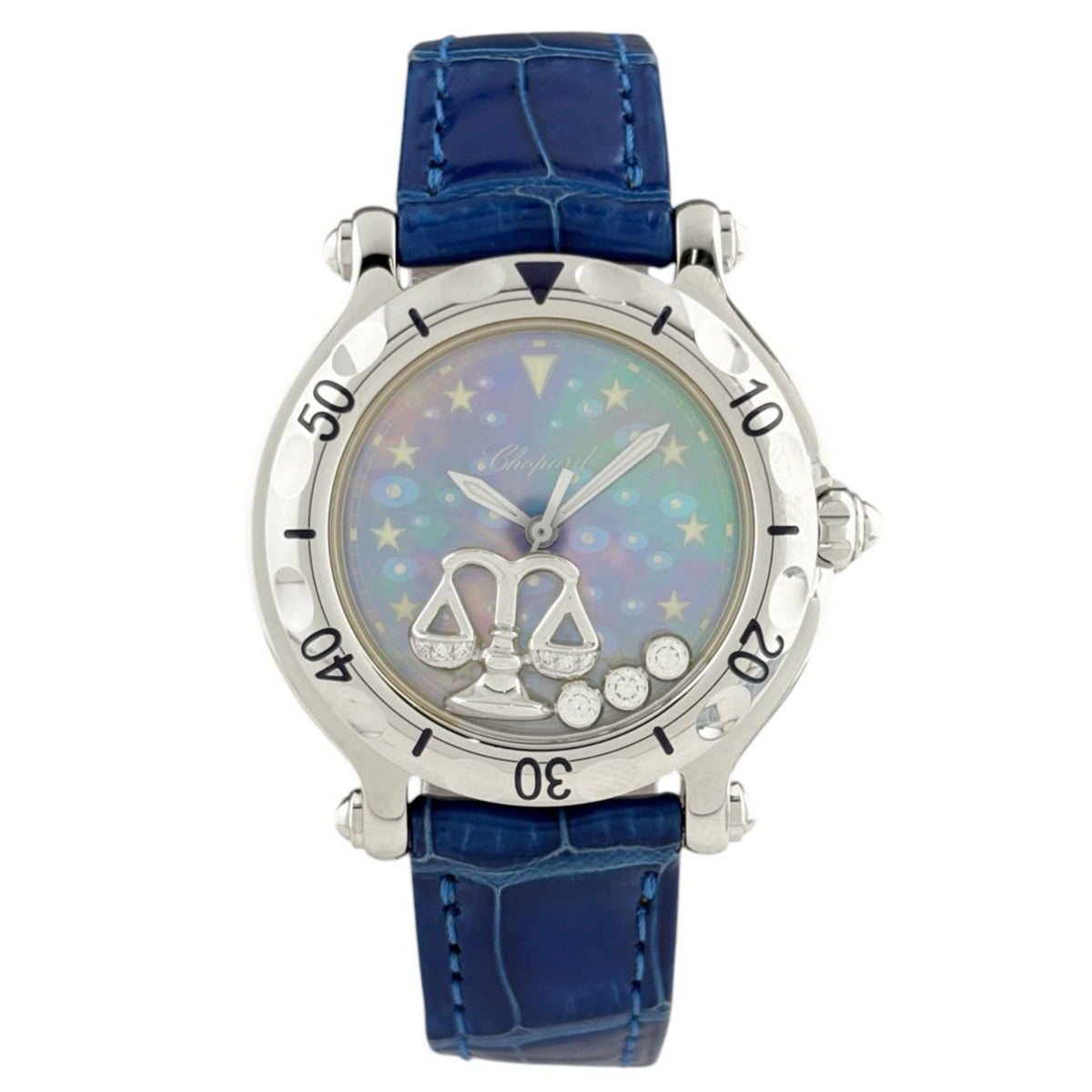 Montre Chopard Happy Sport Zodiac Balance 27/8438, cadran bleu, 31 mm