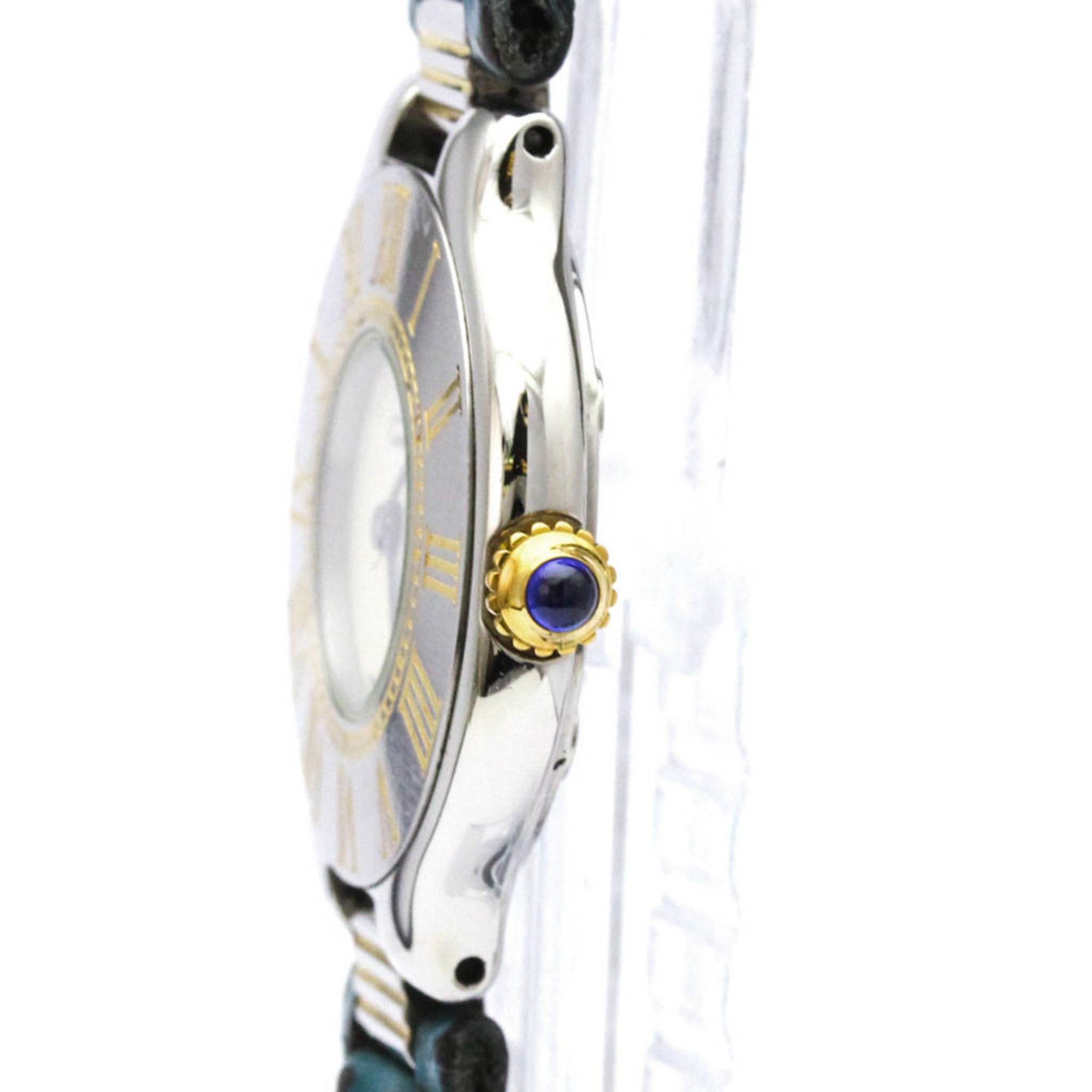 CARTIER Must 21 Gold Plated Steel Leather Quartz Ladies Watch