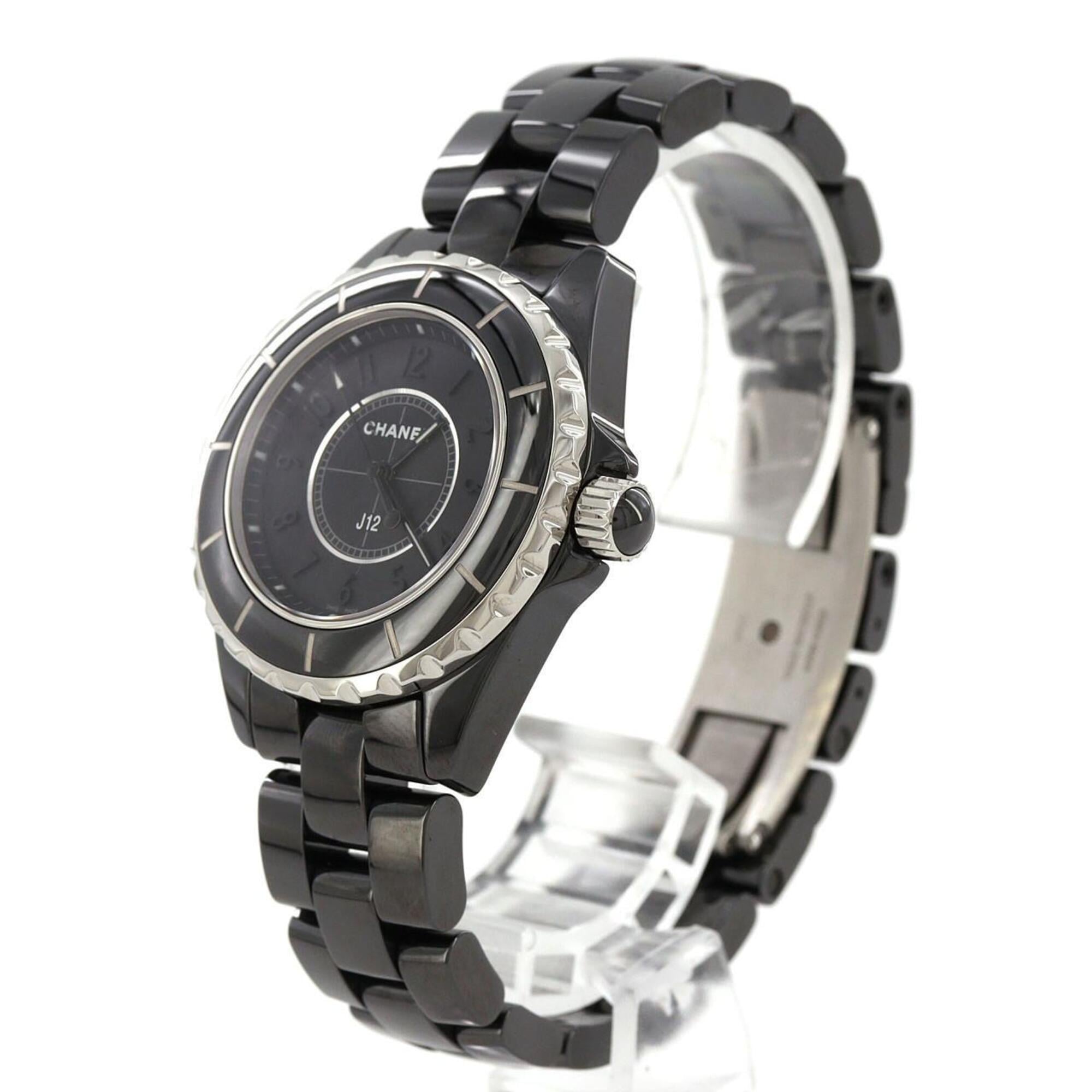 Chanel J12 Intense Black 33mm Ceramic H3828 Black Dial 33mm Watch