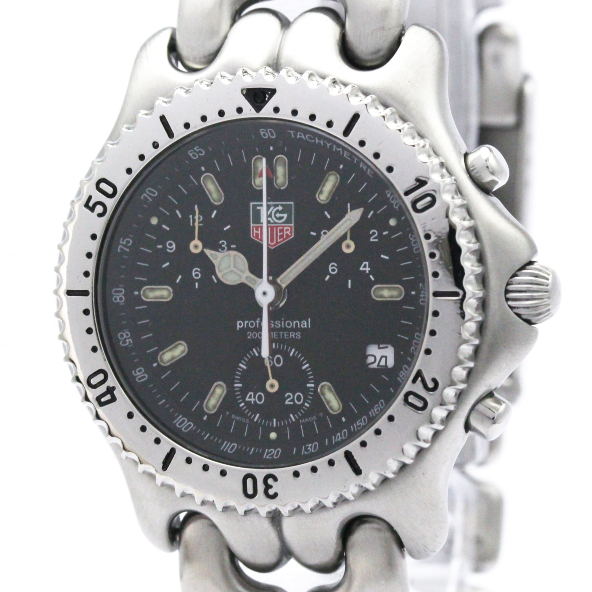 TAG HEUER Sel Chronograph 200M Steel Quartz Mens Watch CG1110 Polished