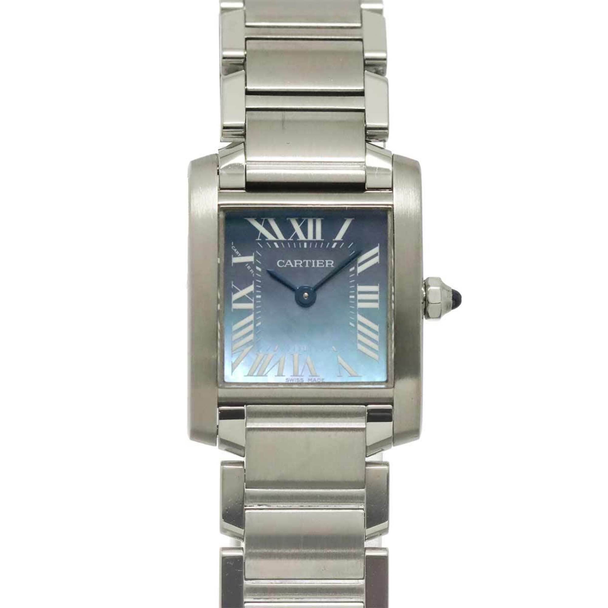 Cartier Tank Francaise SM W51034Q3 Women's Watch, Blue Shell, Quartz Watch