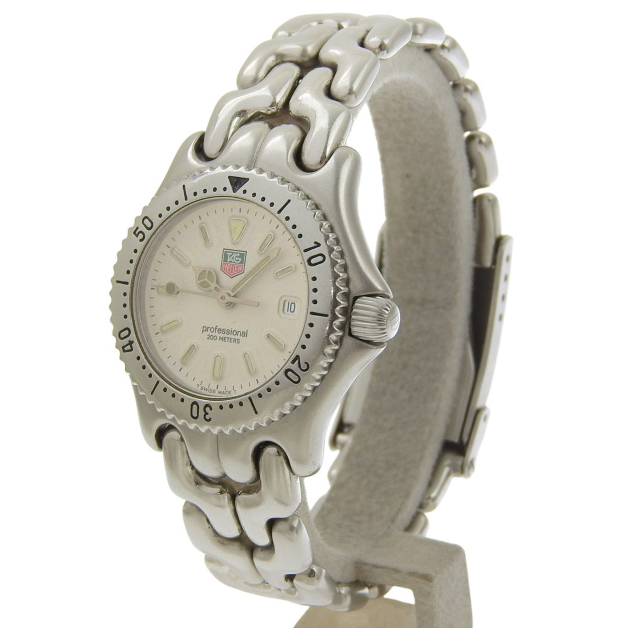 TAG Heuer Cell watch S99.015, stainless steel, quartz, analog display, white dial, women's watch.
