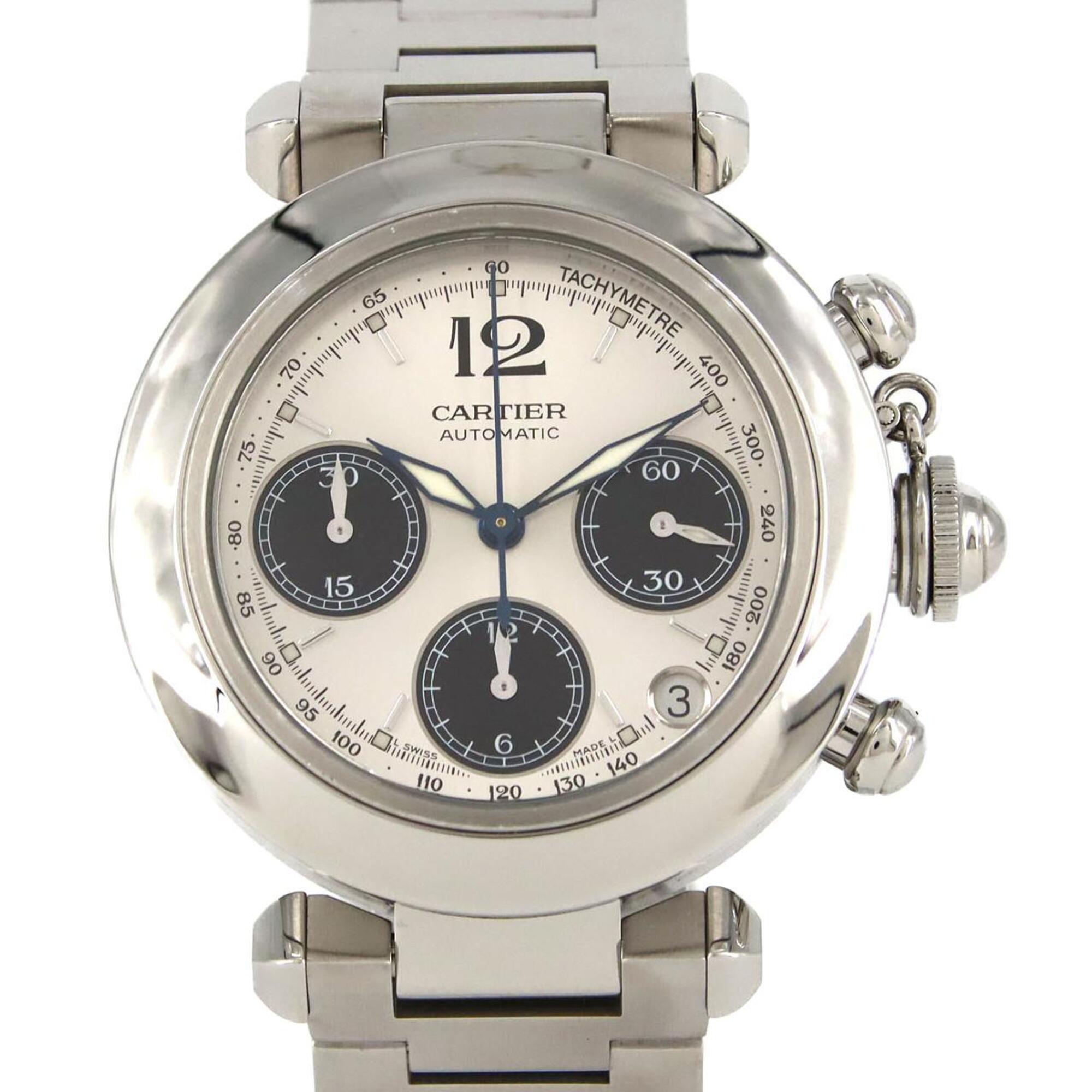 Cartier Pasha C Chronograph W31048M7 Stainless Steel Automatic Watch