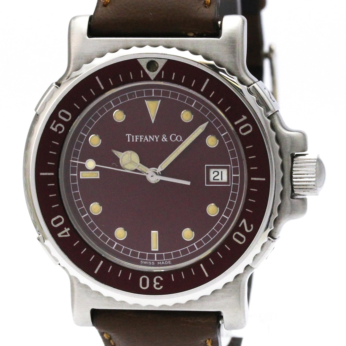 Tiffany Diver M0710 Bordeaux Zifferblatt 39mm Uhr