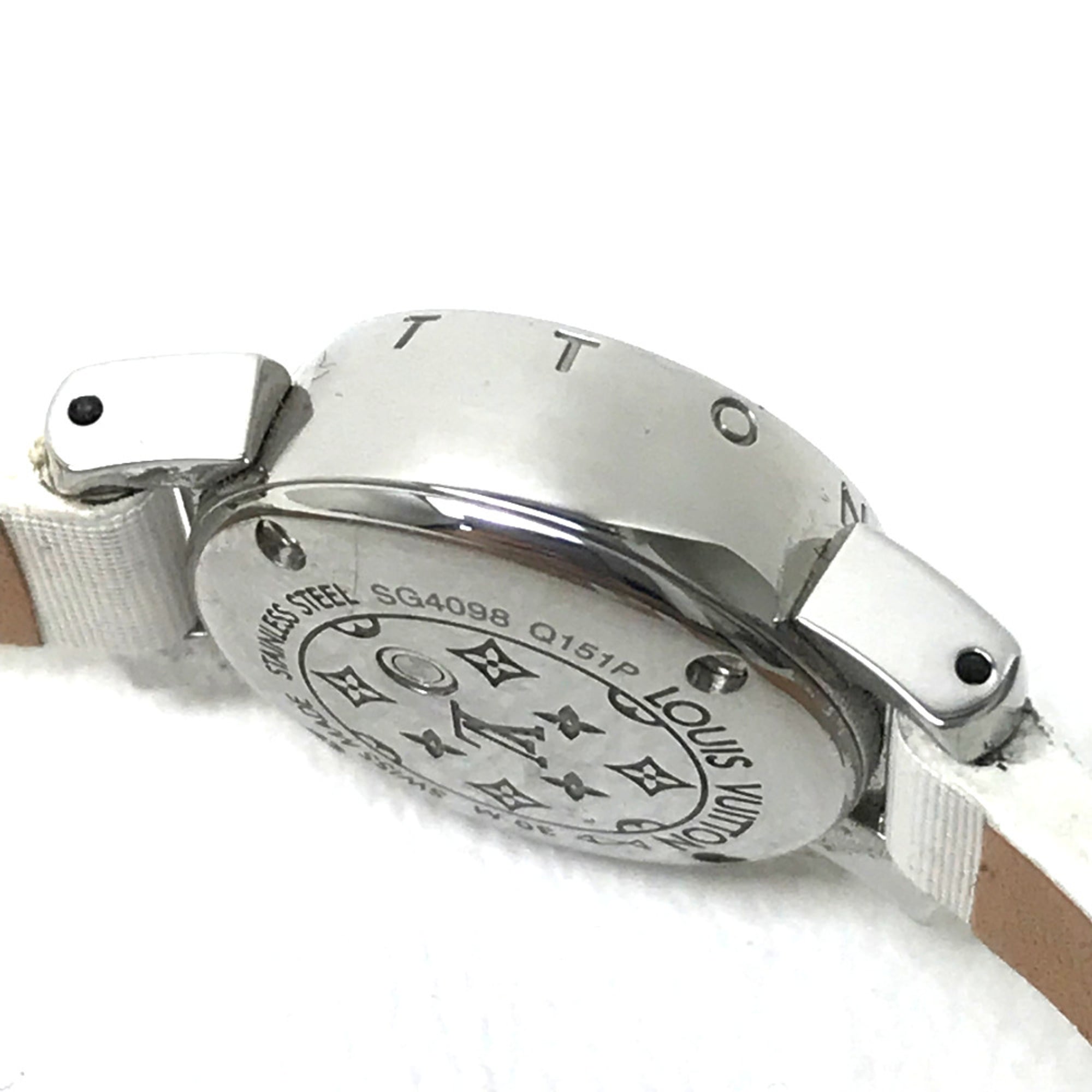 Louis Vuitton Q151P Armbanduhr „Rug Diamond Quarz Rosa auf Weiß Grund