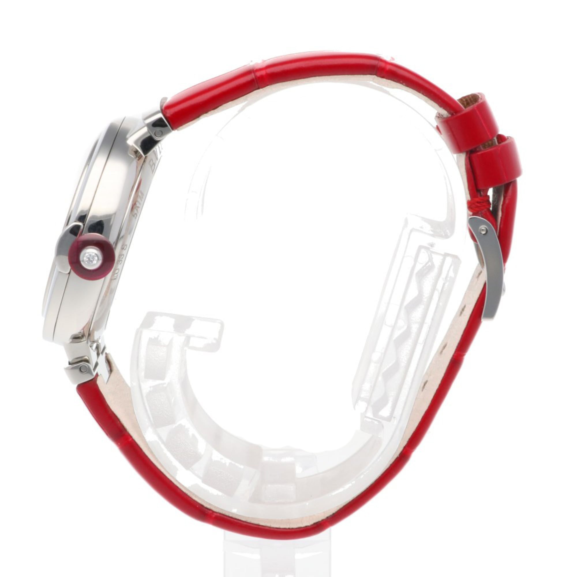 Bvlgari Lucea roestvrijstalen dameshorloge LU33C2SLD/11, automatisch, BVLGARI, roze kast met 11 diamanten