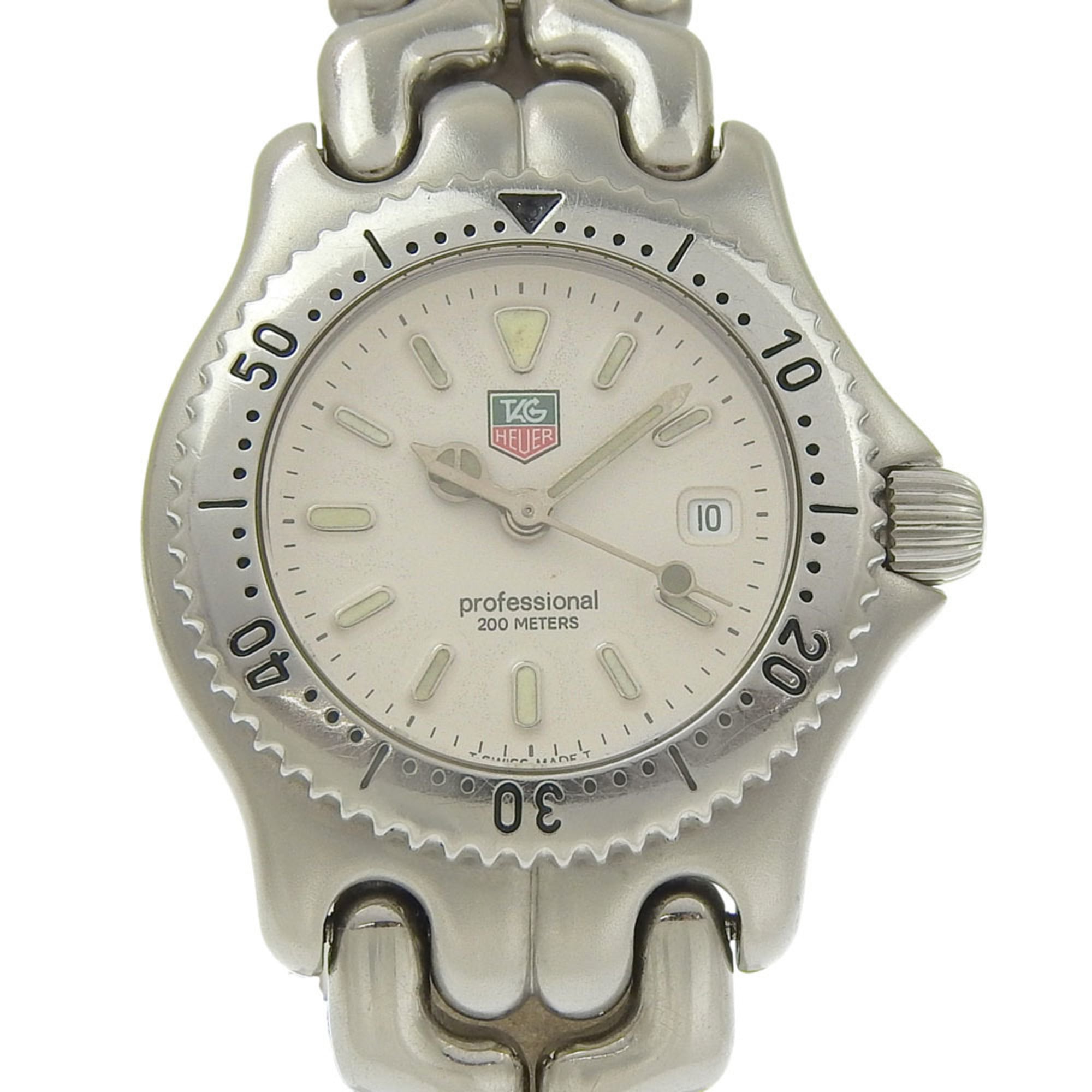 TAG Heuer Cell watch S99.015, stainless steel, quartz, analog display, white dial, women's watch.