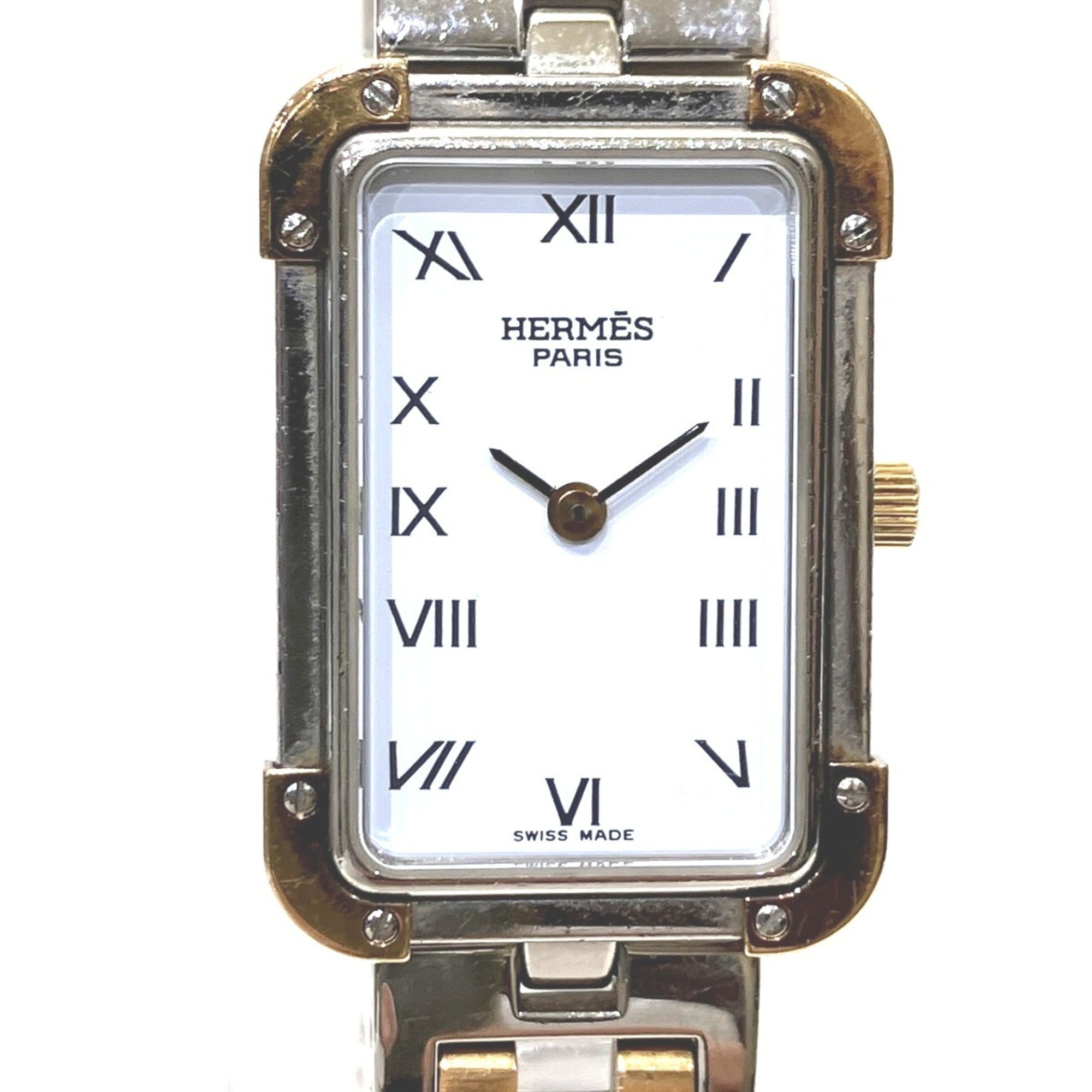 Hermes Croisière NB watch, total weight 43g, stainless steel, quartz m