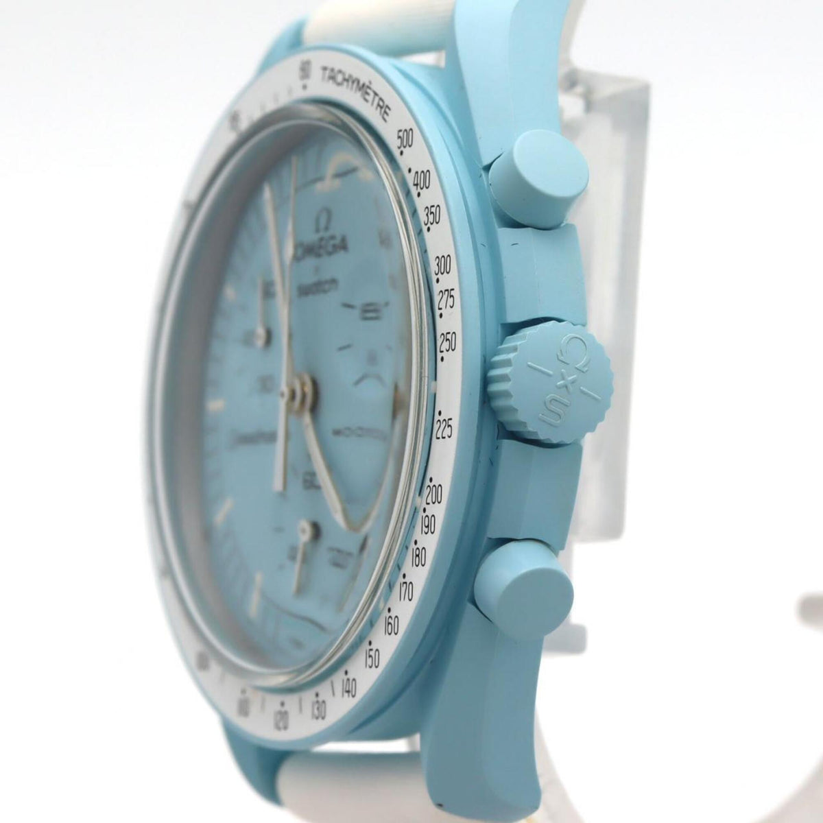 Montre Swatch S x Omega « Mission to Uranus » SO33L100, cadran bleu, 42 mm