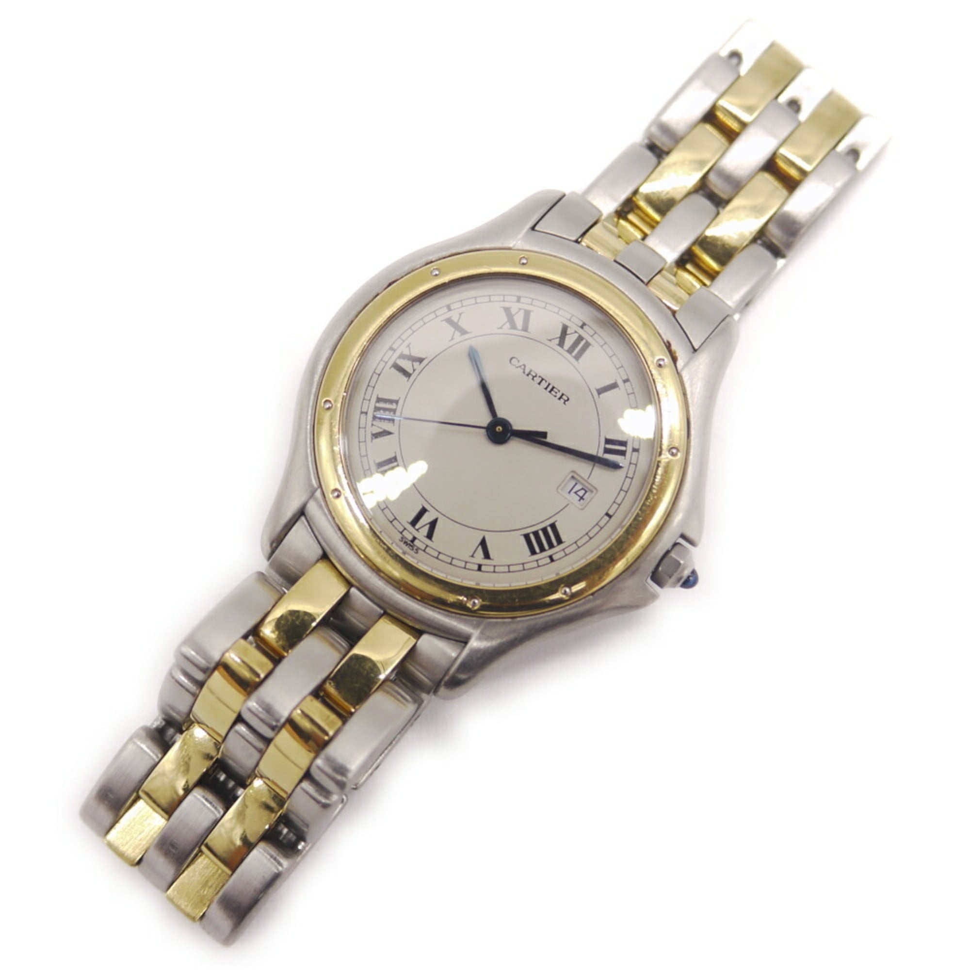 Cartier Panthère Cougar LM Quartz W35006B6 Ivory Dial Watch SS/YG