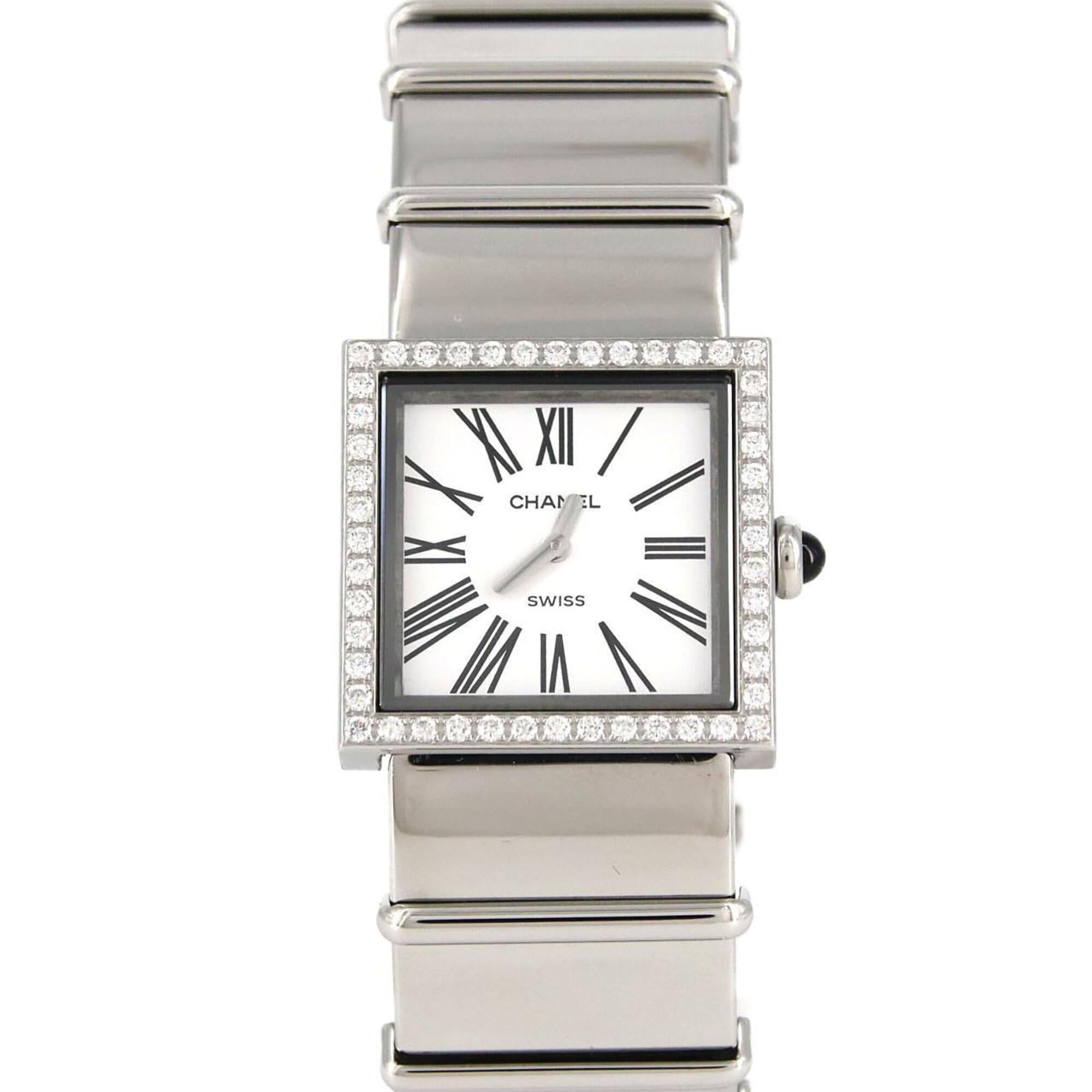 Chanel Mademoiselle D H0830 horloge met witte wijzerplaat, 22 mm