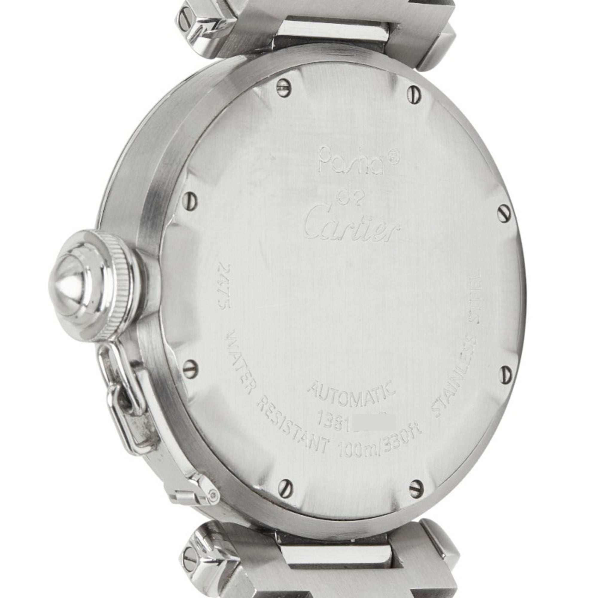 Cartier Pasha C Big Date W31053M7 Automatic (with manual ) Black Dial Stainless Steel Ladies CARTIER