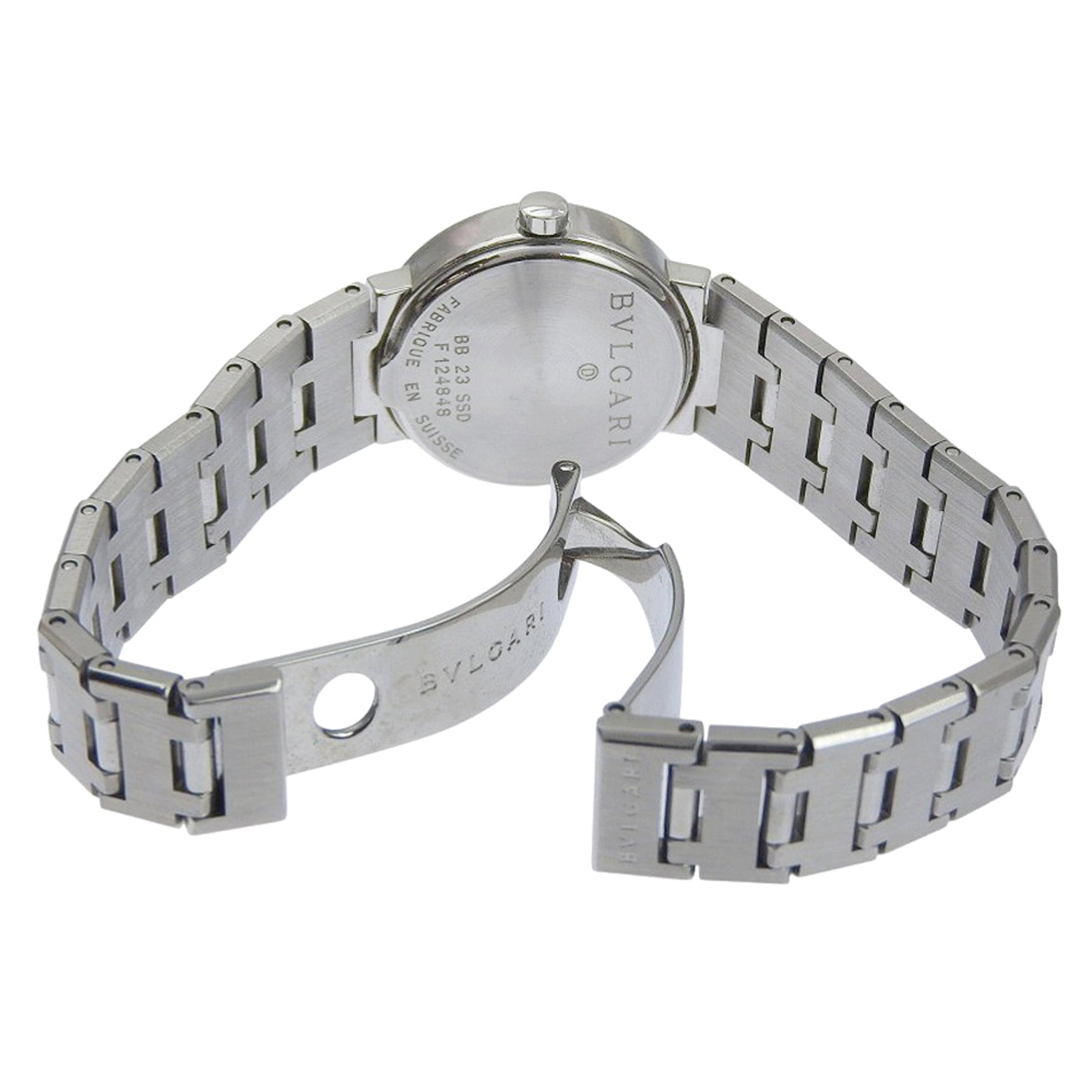 Montre BVLGARI BB23SS en acier inoxydableQuartz affichage analogique, cadran Noir pour femme