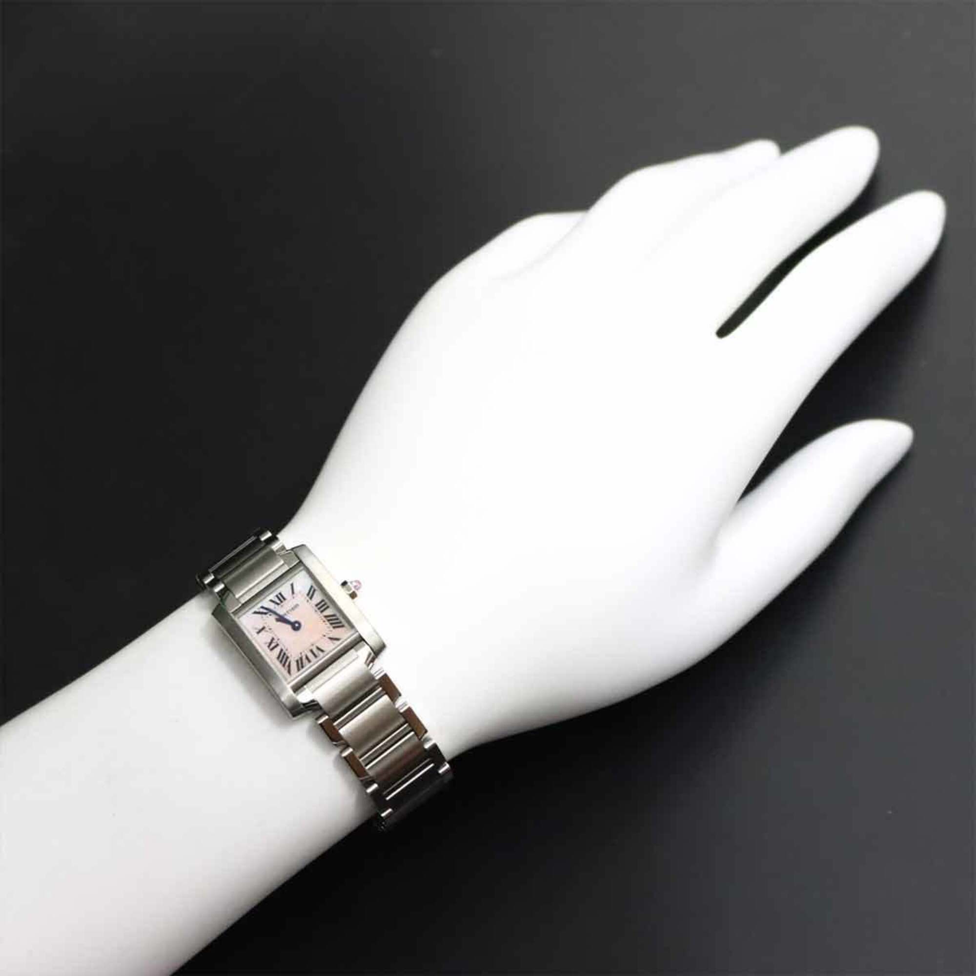 Cartier Tank Francaise SM W51028Q3 Pink shell Dial 20mm Watch