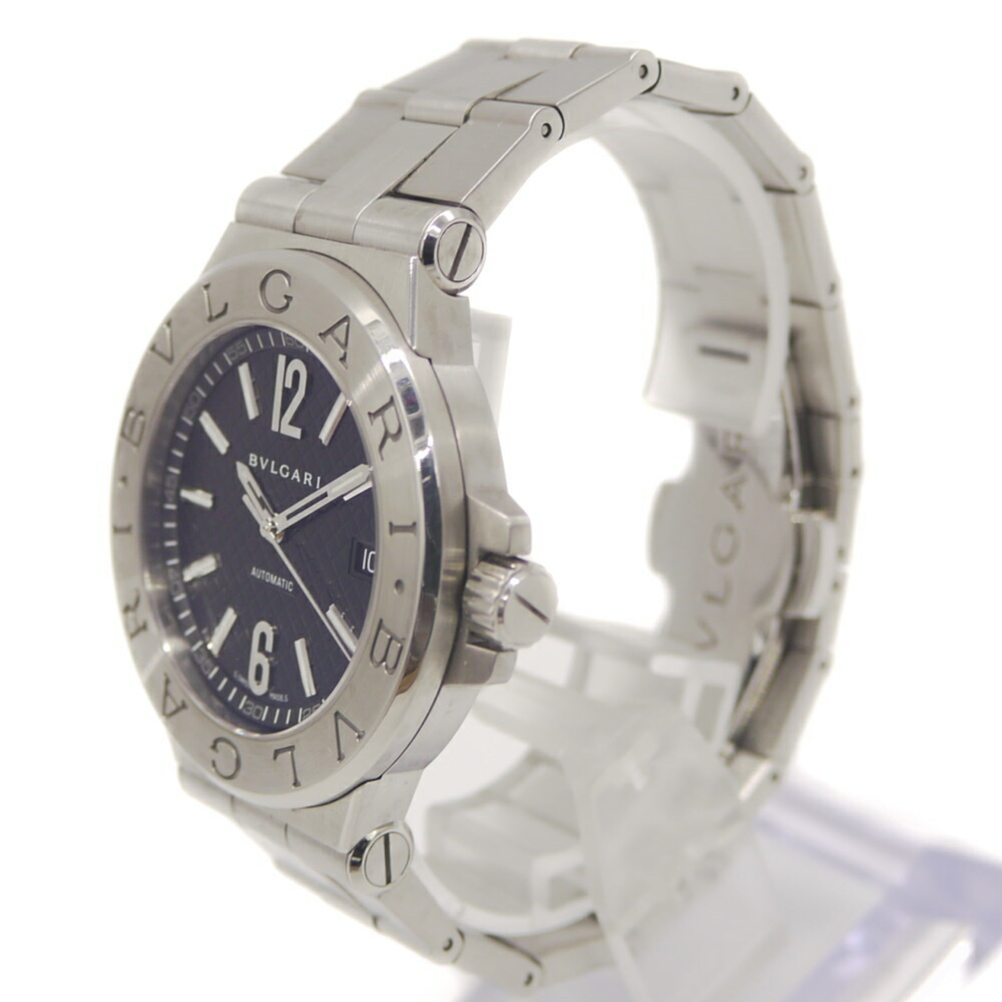 Bulgari Diagono Date DG40S Automatic Black Dial Watch