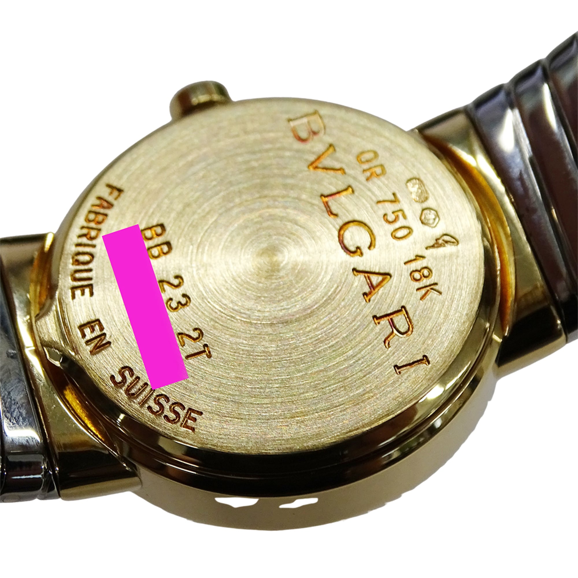 Bulgari BVLGARI Wo Brand: Tubogas 12-Diamond Quartz Movement 750YG (Yellow Gold) and 18K Stainless Steel (SS) Size L Bangle Round. (BB232T)