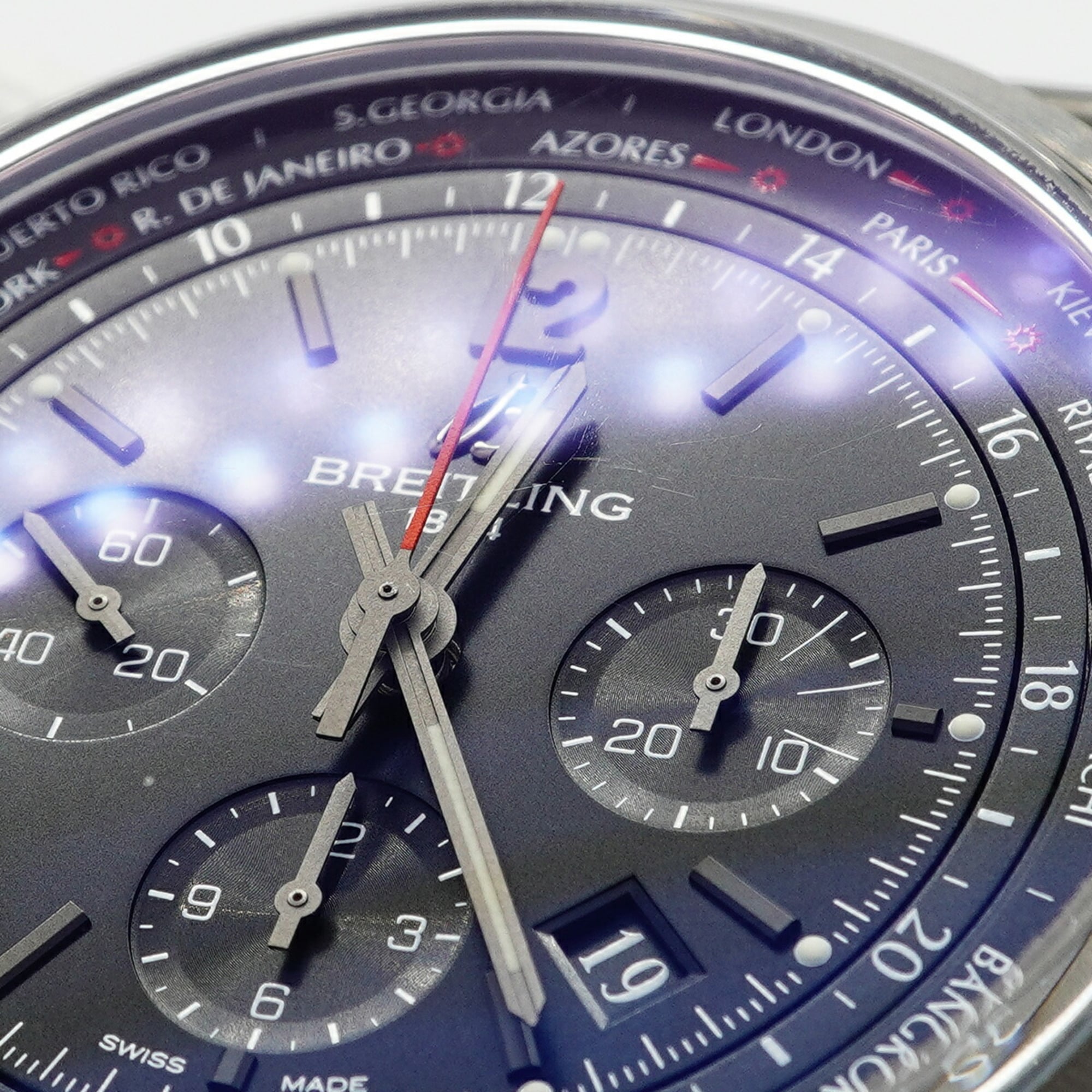 Breitling Transocean Unitime Pilot Limitierte Auflage (1000 Stück) MB0510 Herrenuhr Schwarz Zifferblatt