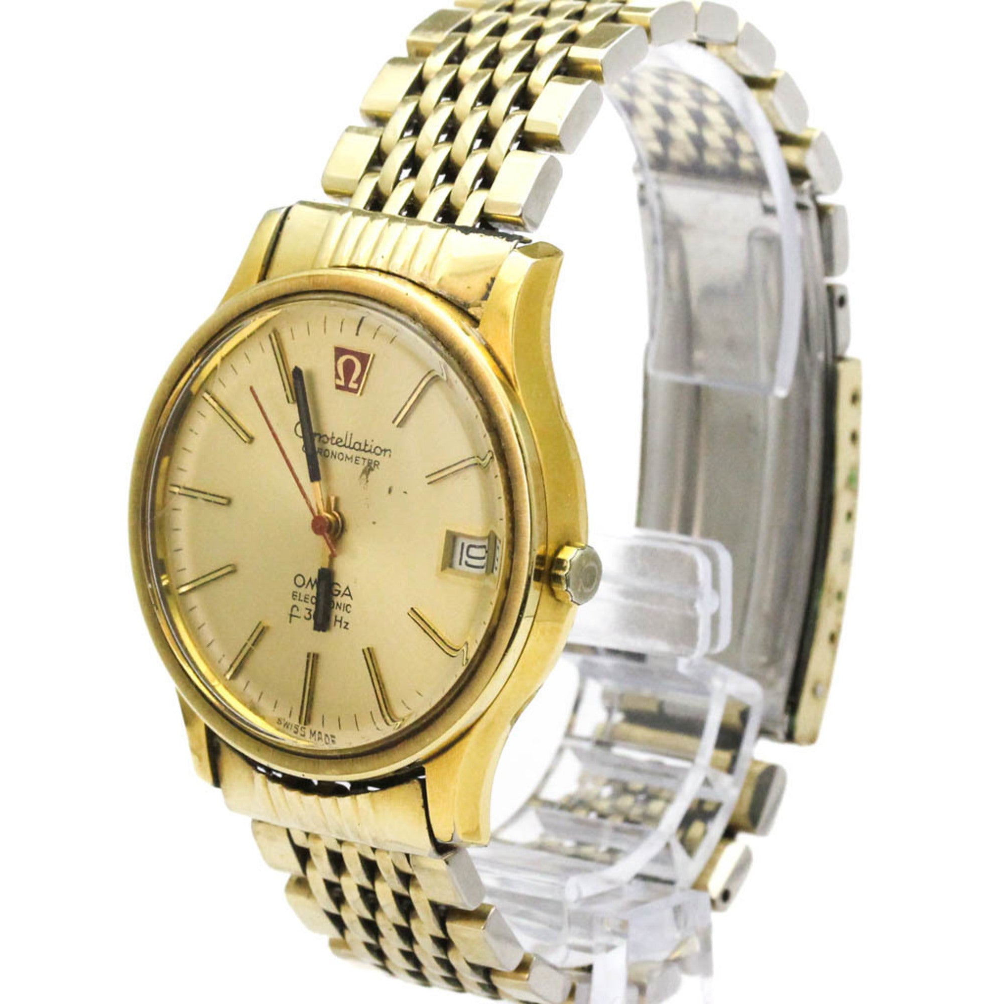 OMEGA Constellation Electronic f300Hz Gold Plated Quartz Watch 198.0003