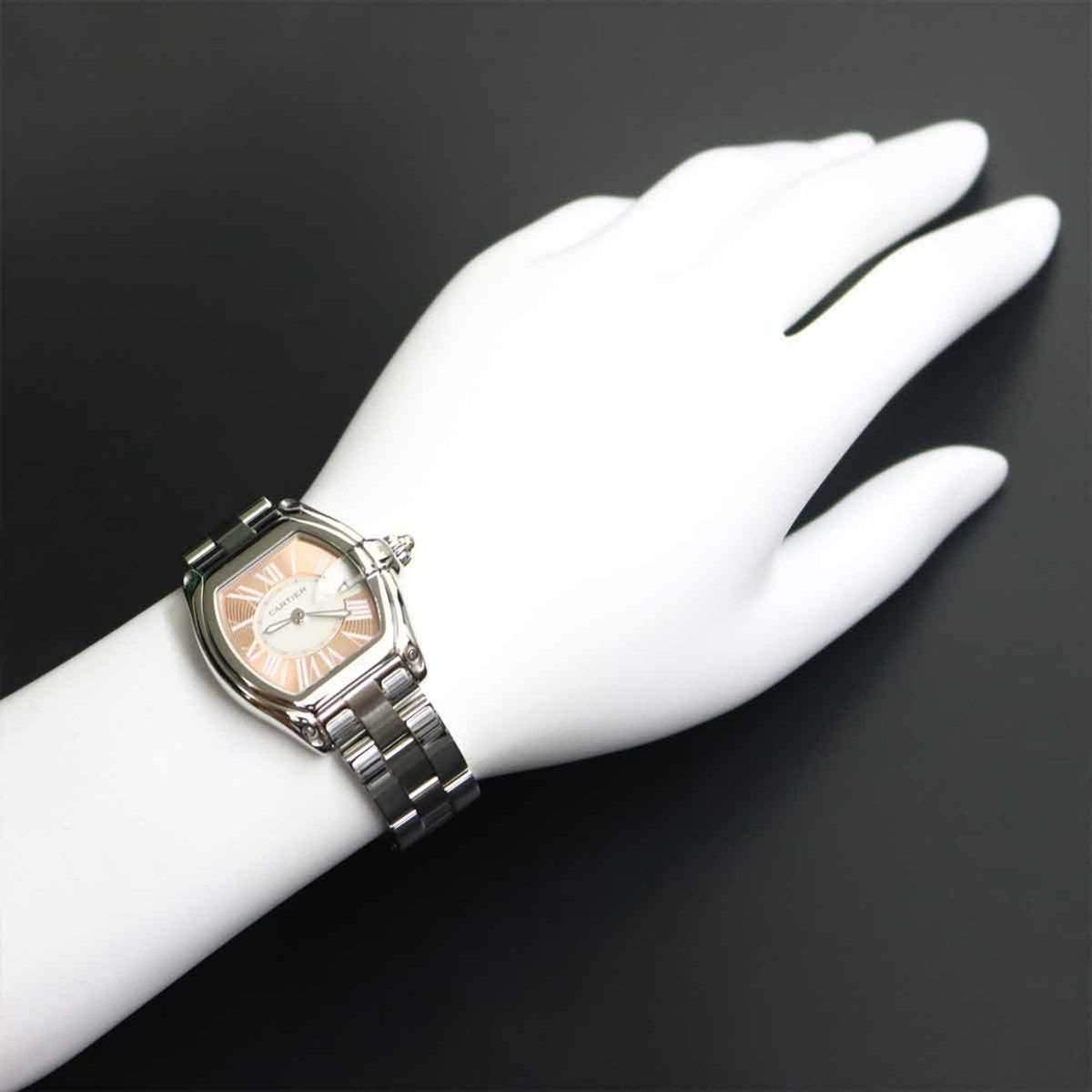 Montre Cartier Roadster SM W62054V3 Ivoire, Rose, cadran de 33 mm