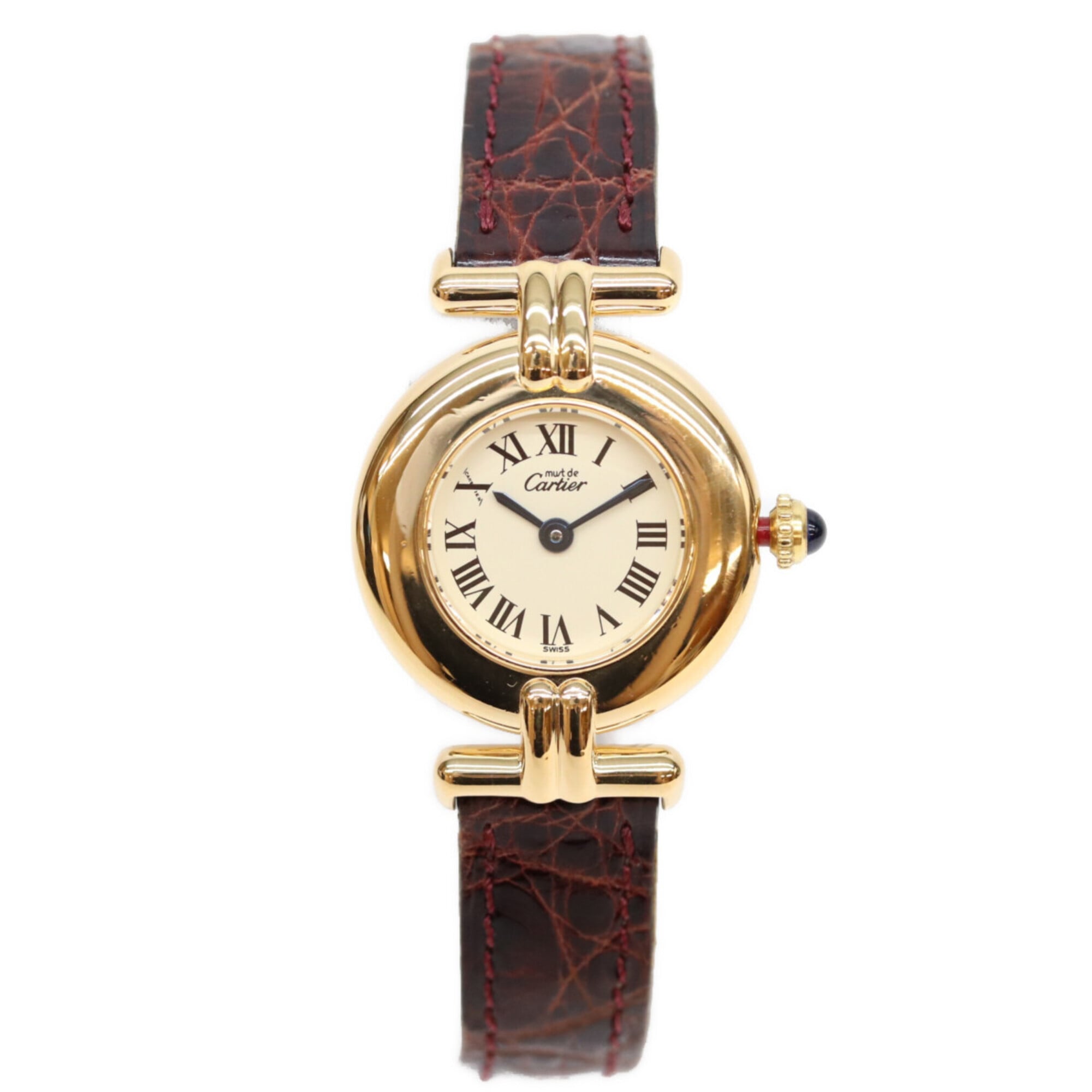 Cartier W1000653 925 Must Colisée SM Vermeil Quartz Gold with Ivory Dial Ladies