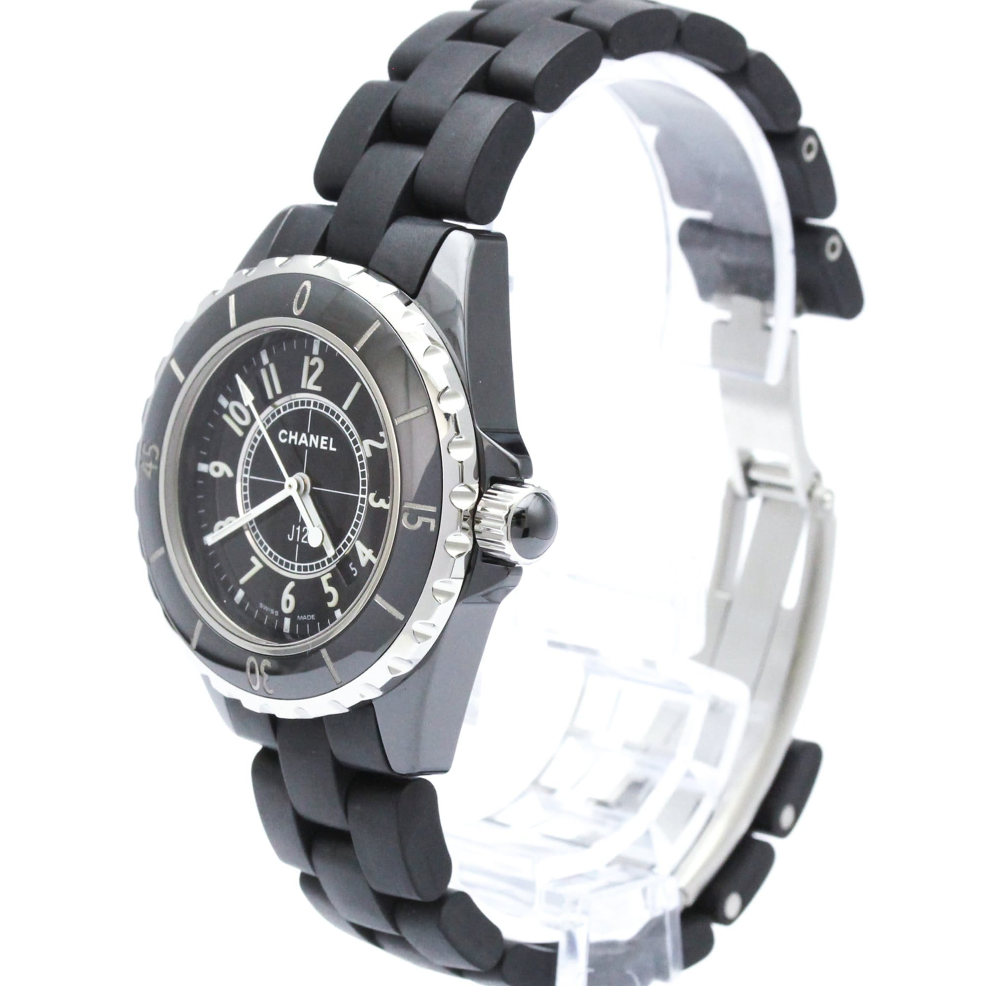 CHANEL J12 Ceramic Rubber Quartz Ladies Watch H0681 Polished