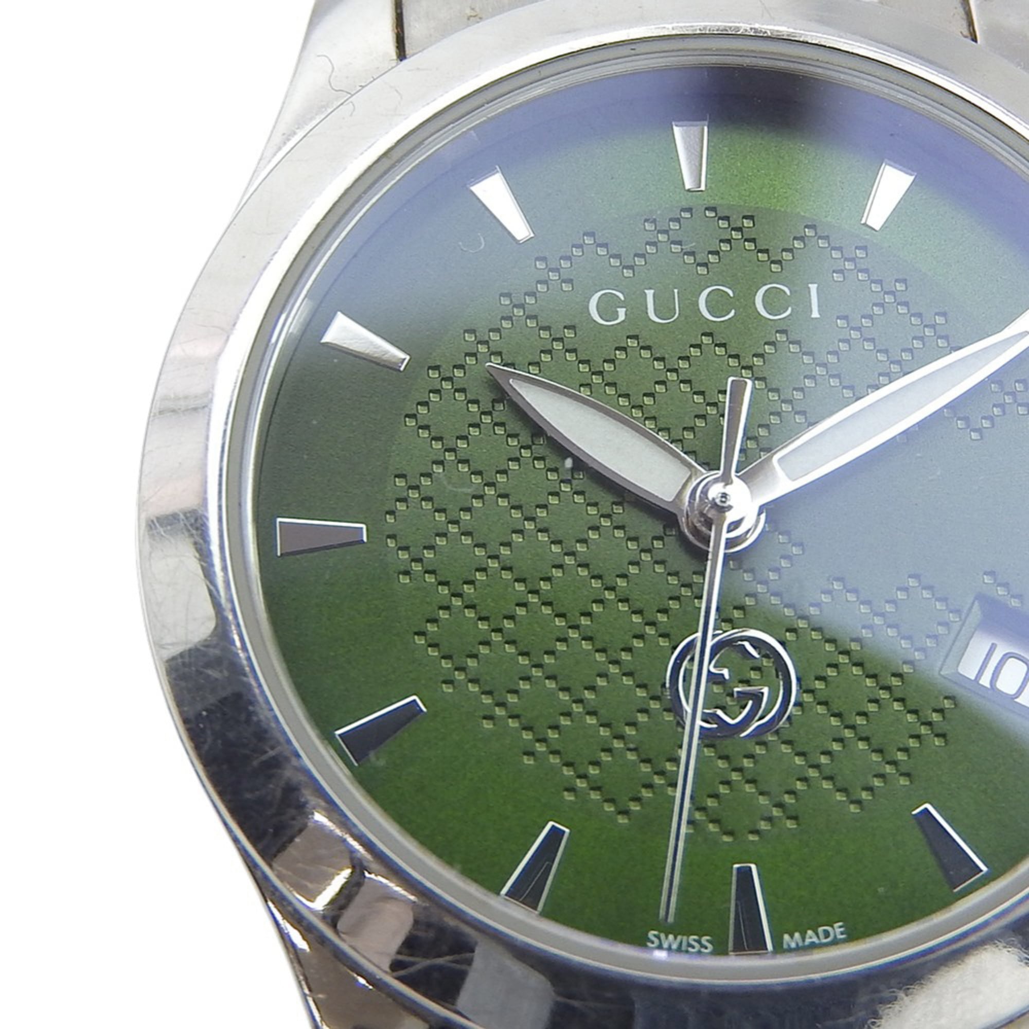 Gucci GUCCI-horloge 126.5 Roestvrij staal, quartz, analoog, groene wijzerplaat, damesmodel